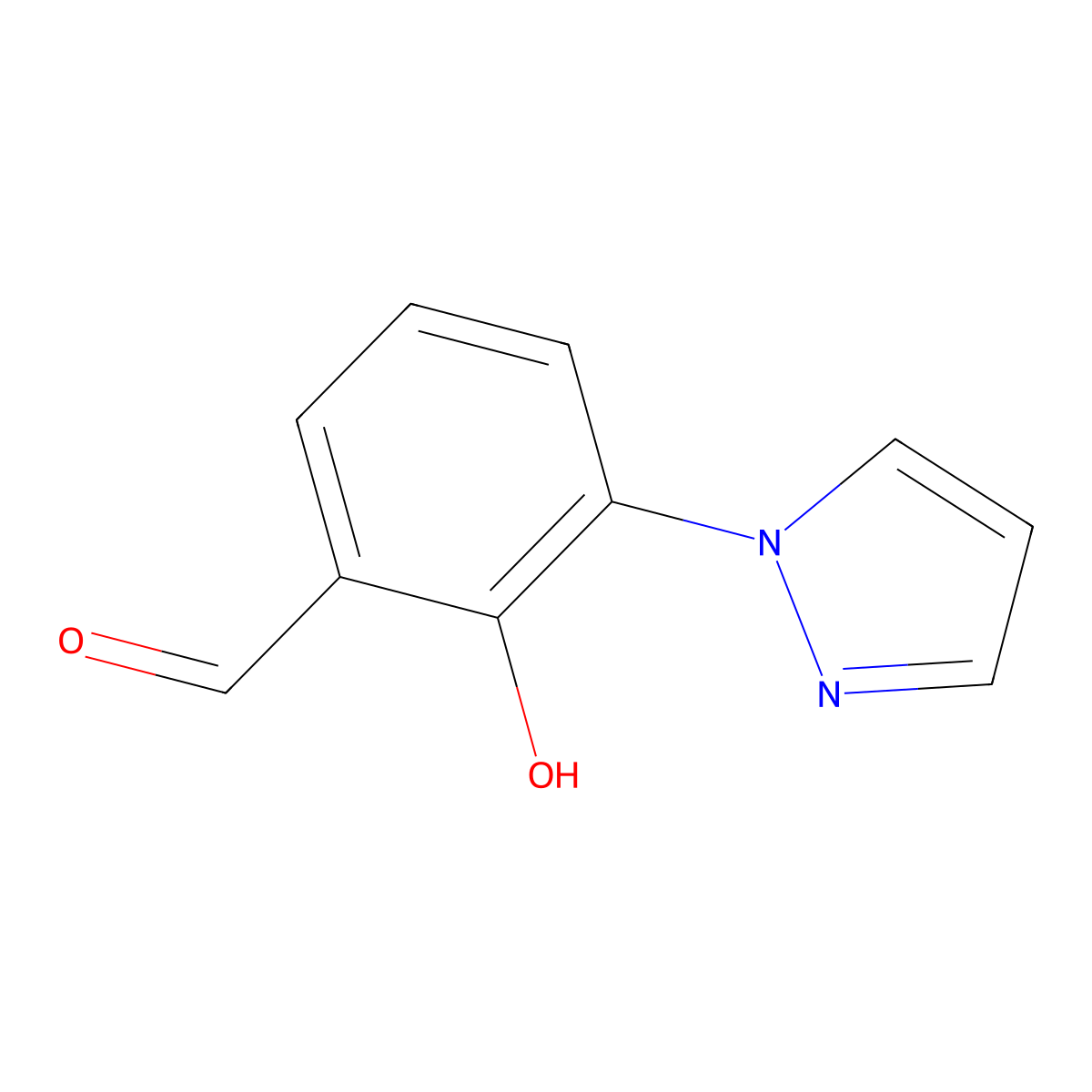 2-hydroxy-3-(1H-pyrazol-1-yl)benzaldehyde molecular structure, CAS 2377030-67-4