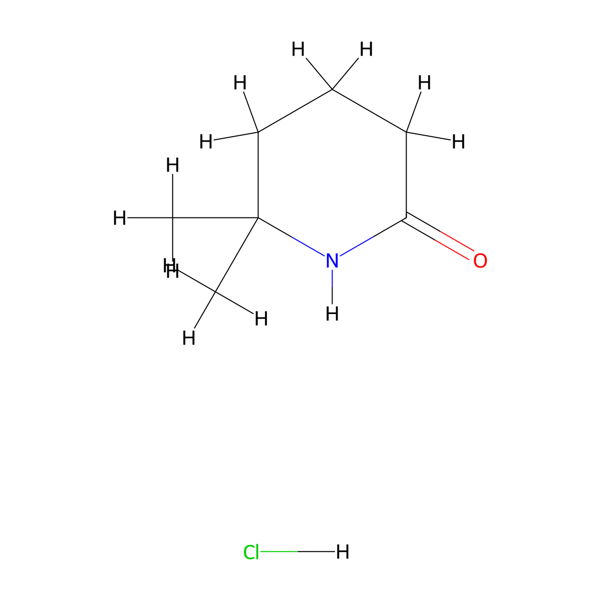 6,6-Dimethylpiperidin-2-one hydrochloride molecular structure, CAS 2377030-71-0