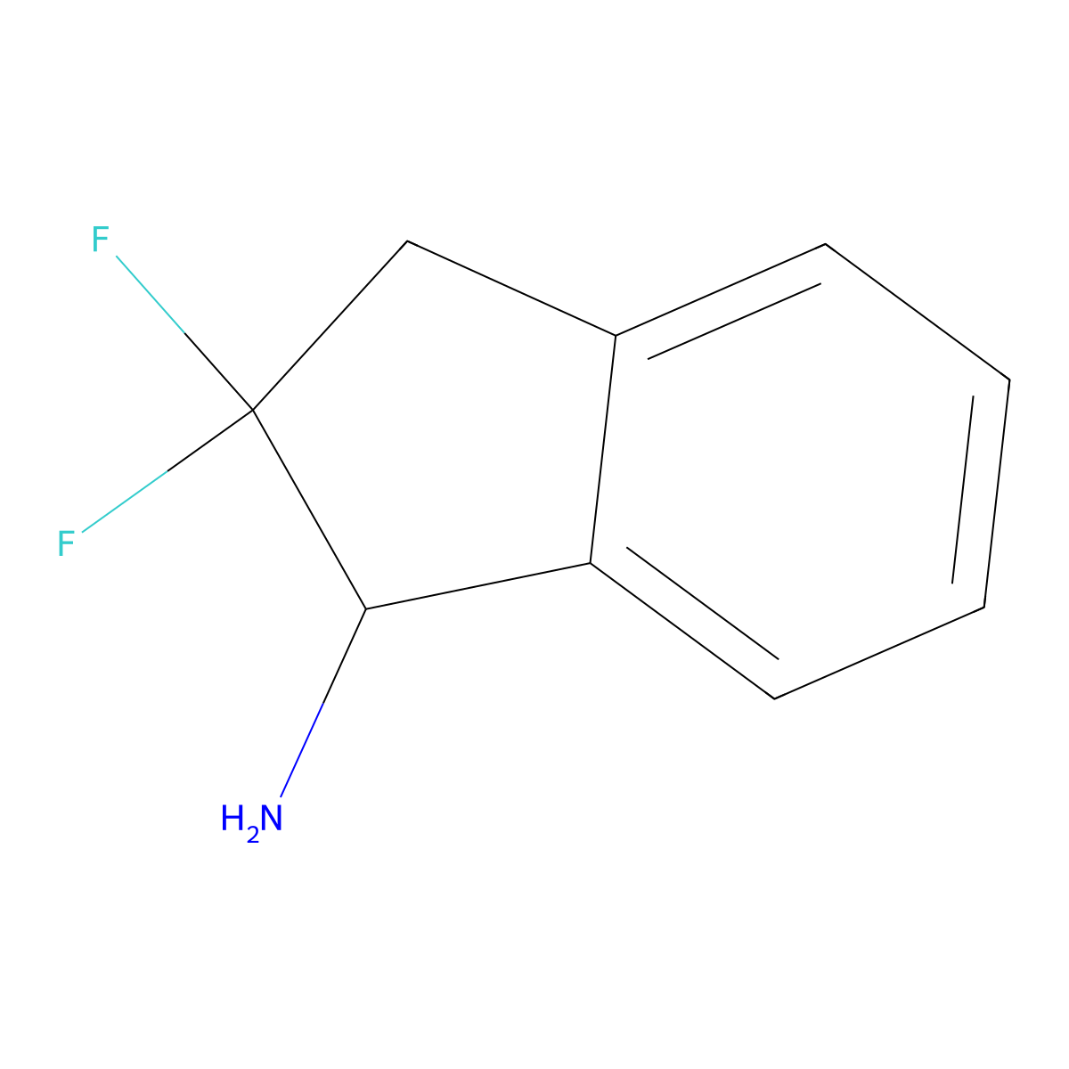 2,2-difluoro-2,3-dihydro-1H-inden-1-amine molecular structure, CAS 2377030-78-7