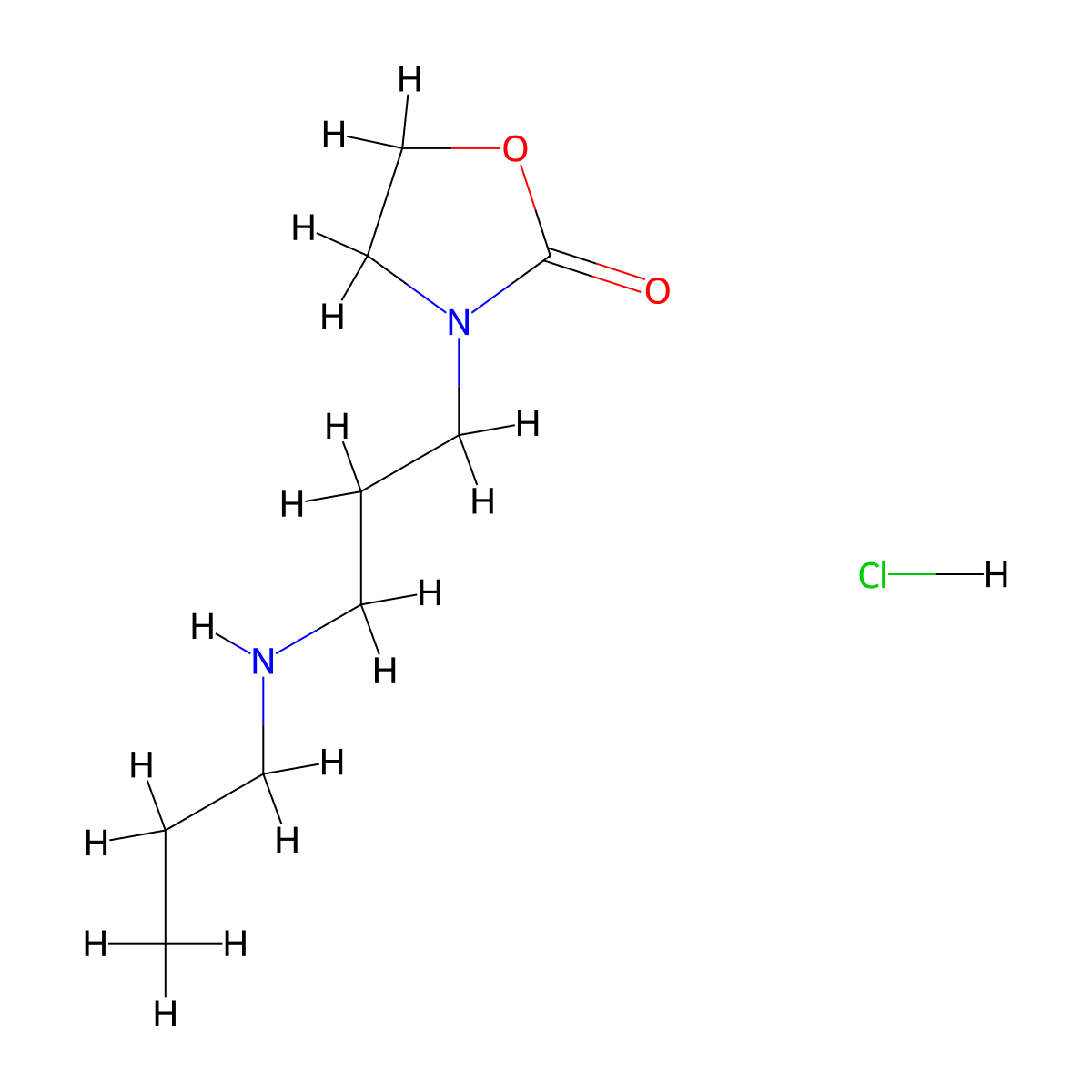 3-(3-(Propylamino)propyl)-1,3-oxazolidin-2-one hydrochloride molecular structure, CAS 2377030-82-3