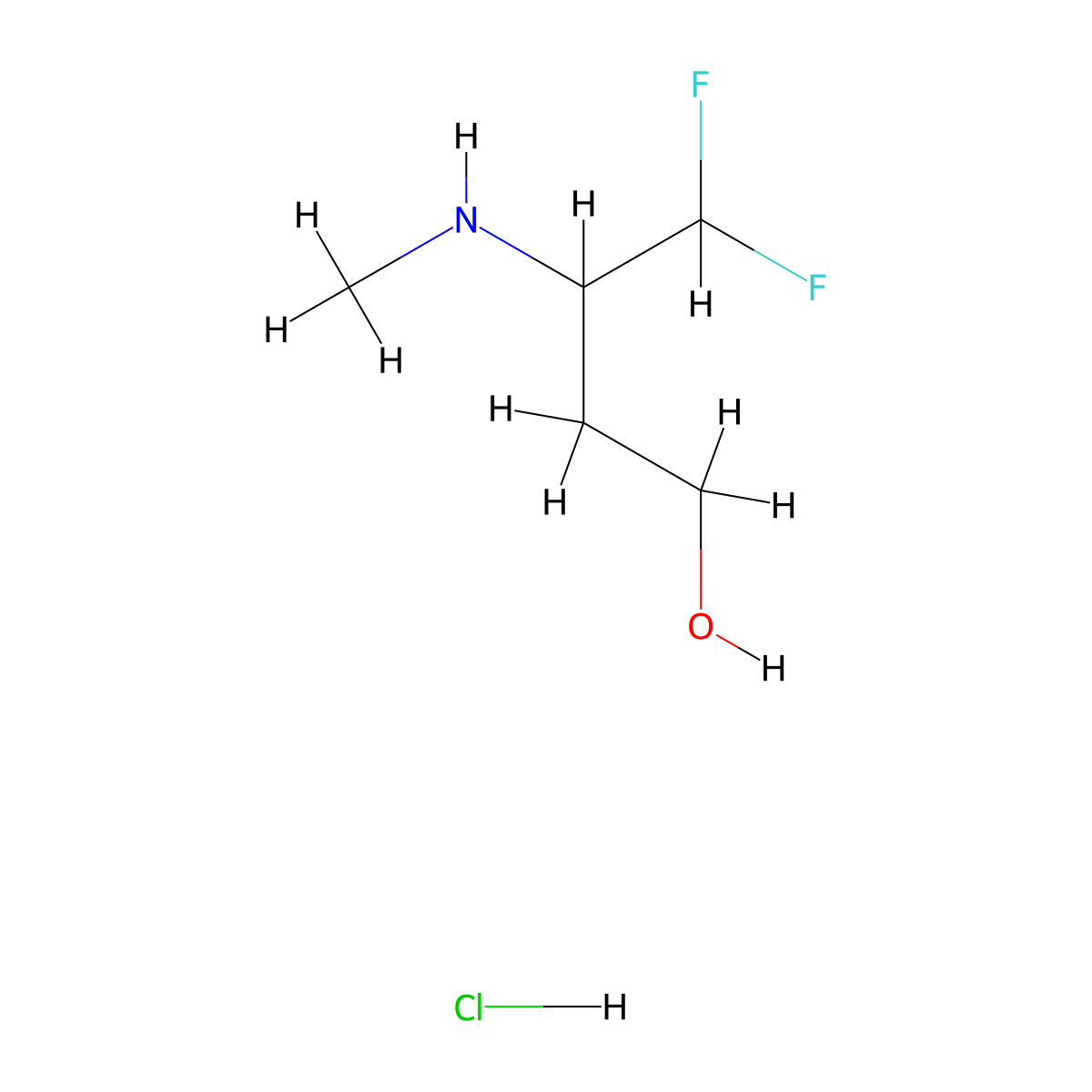 4,4-Difluoro-3-(methylamino)butan-1-ol hydrochloride molecular structure, CAS 2377030-88-9