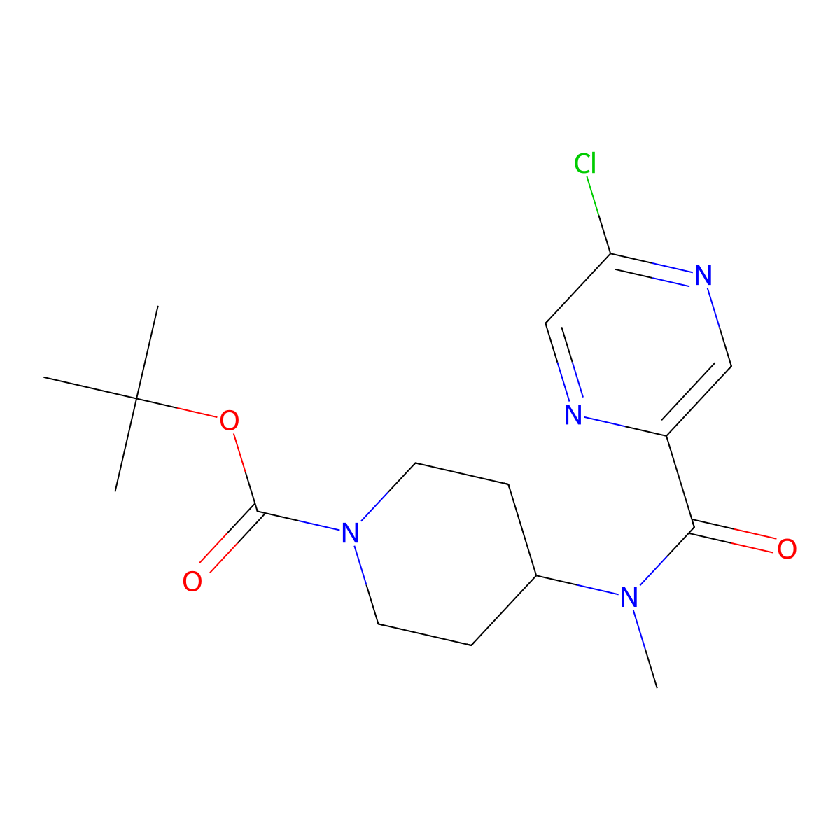tert-butyl4-(N-methyl5-chloropyrazine-2-amido)piperidine-1-carboxylate molecular structure, CAS 2377030-89-0