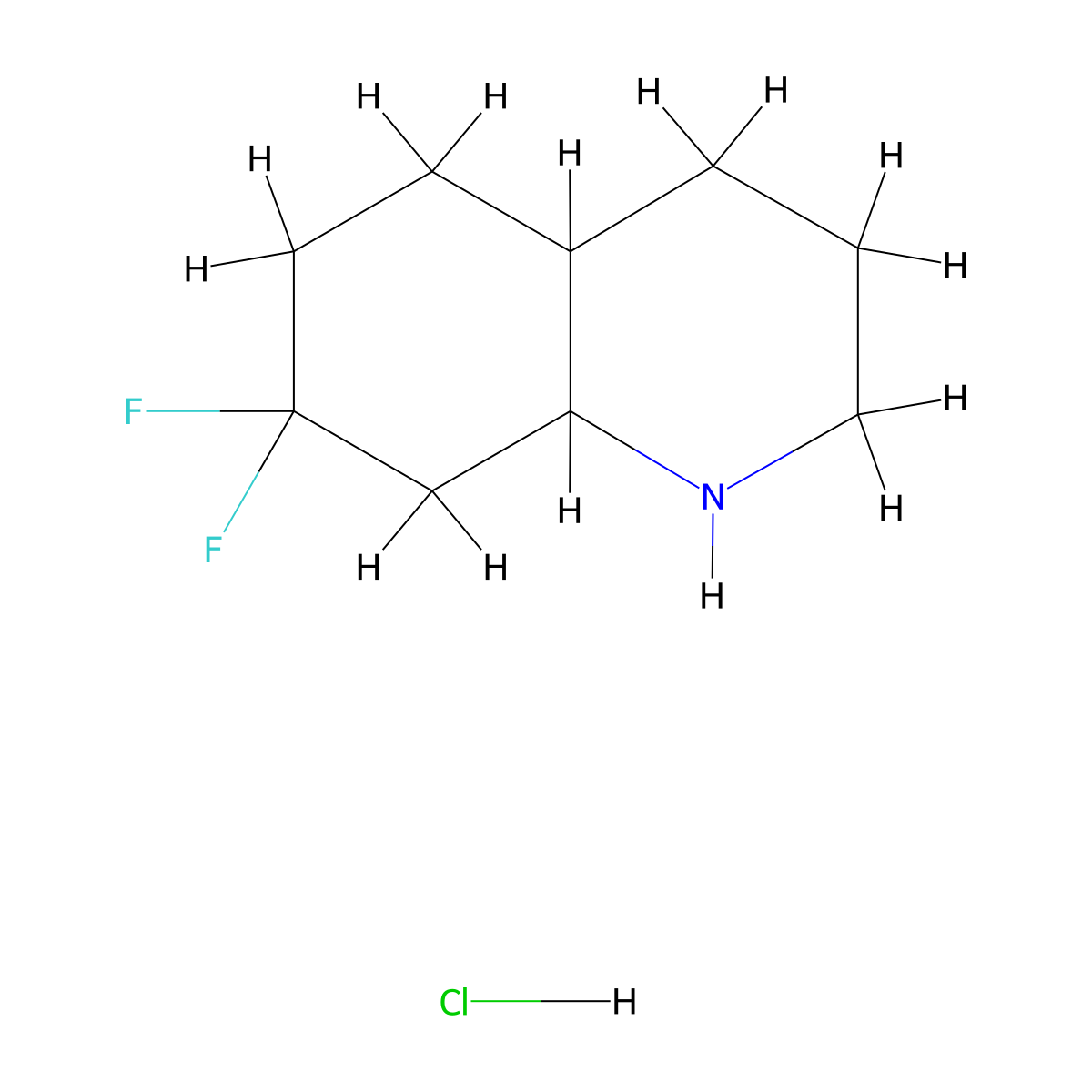 7,7-Difluoro-decahydroquinoline hydrochloride molecular structure, CAS 2377030-91-4