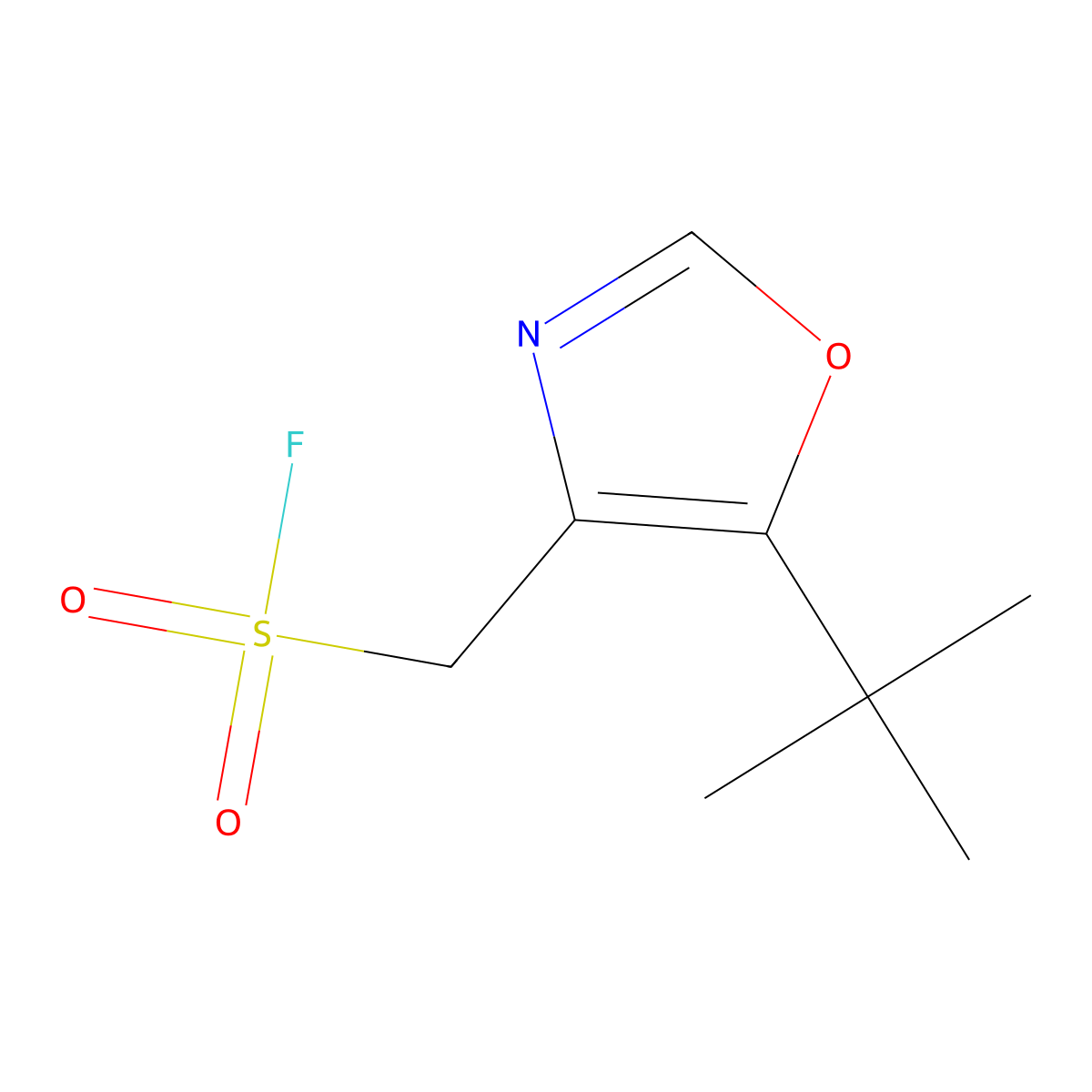 (5-Tert-butyl-1,3-oxazol-4-yl)methanesulfonyl fluoride molecular structure, CAS 2377030-92-5