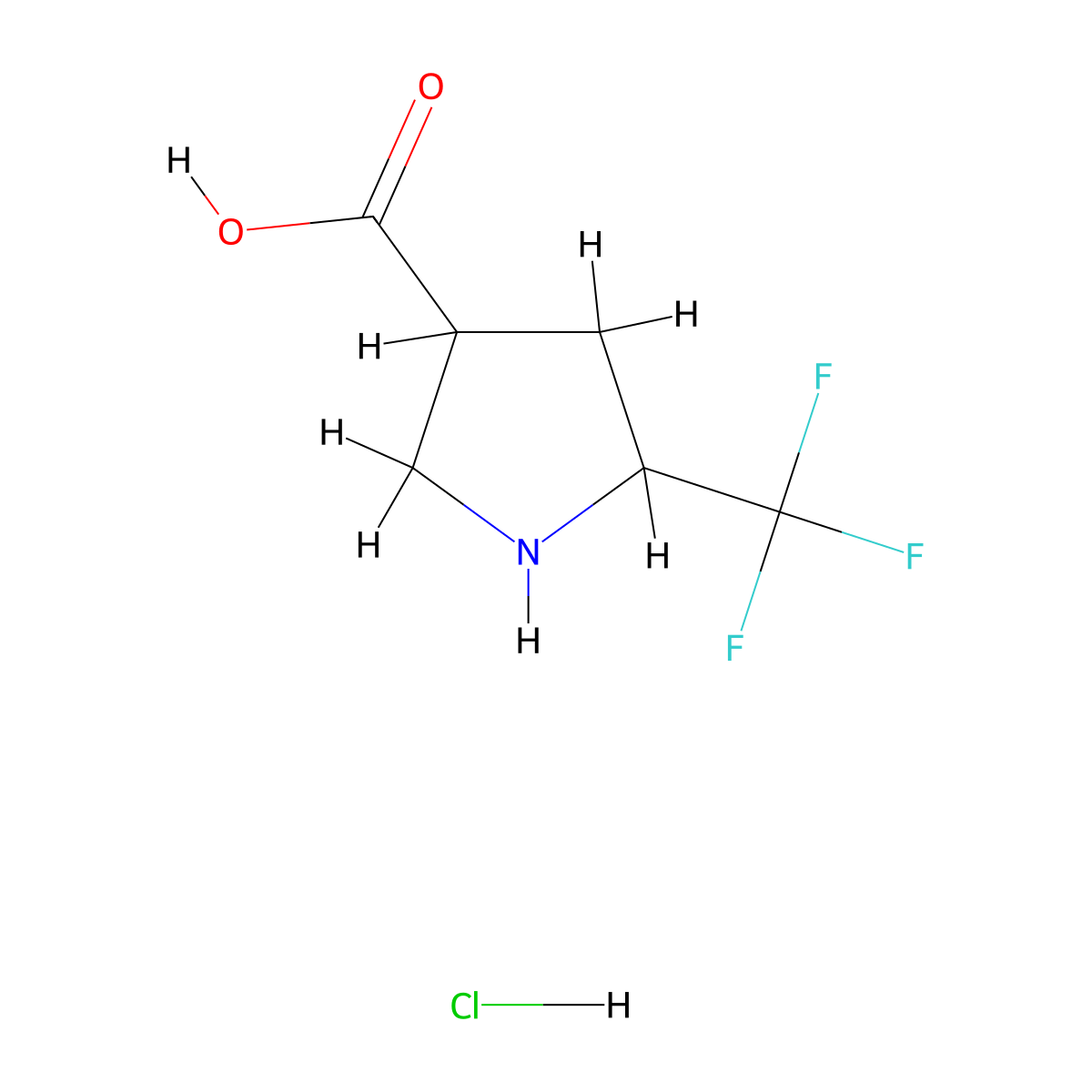 5-(Trifluoromethyl)pyrrolidine-3-carboxylic acid hydrochloride molecular structure, CAS 2377030-97-0