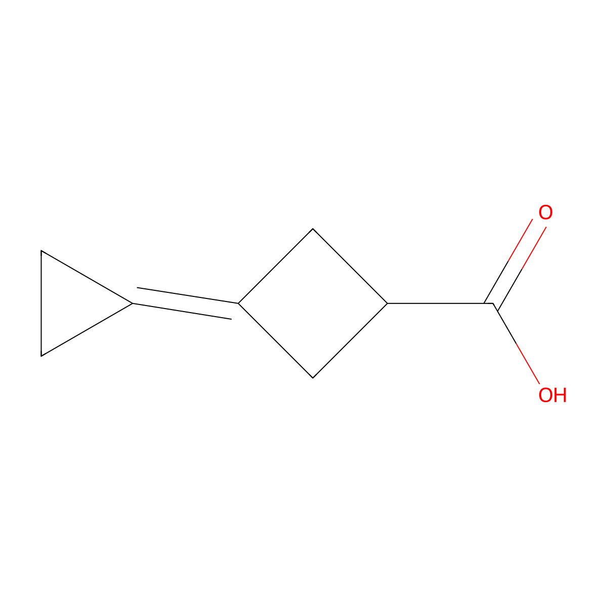 3-Cyclopropylidenecyclobutane-1-carboxylic acid molecular structure, CAS 2377030-98-1