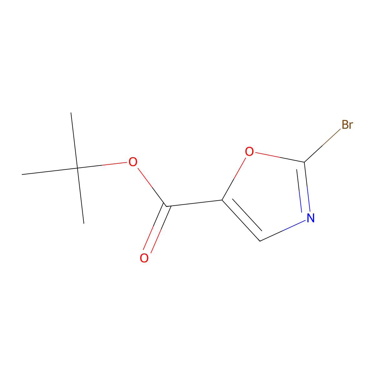 Tert-butyl 2-bromo-1,3-oxazole-5-carboxylate molecular structure, CAS 2377030-99-2