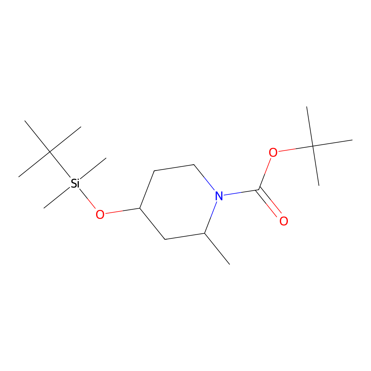 Tert-butyl 4-[(tert-butyldimethylsilyl)oxy]-2-methylpiperidine-1-carboxylate molecular structure, CAS 2377031-01-9