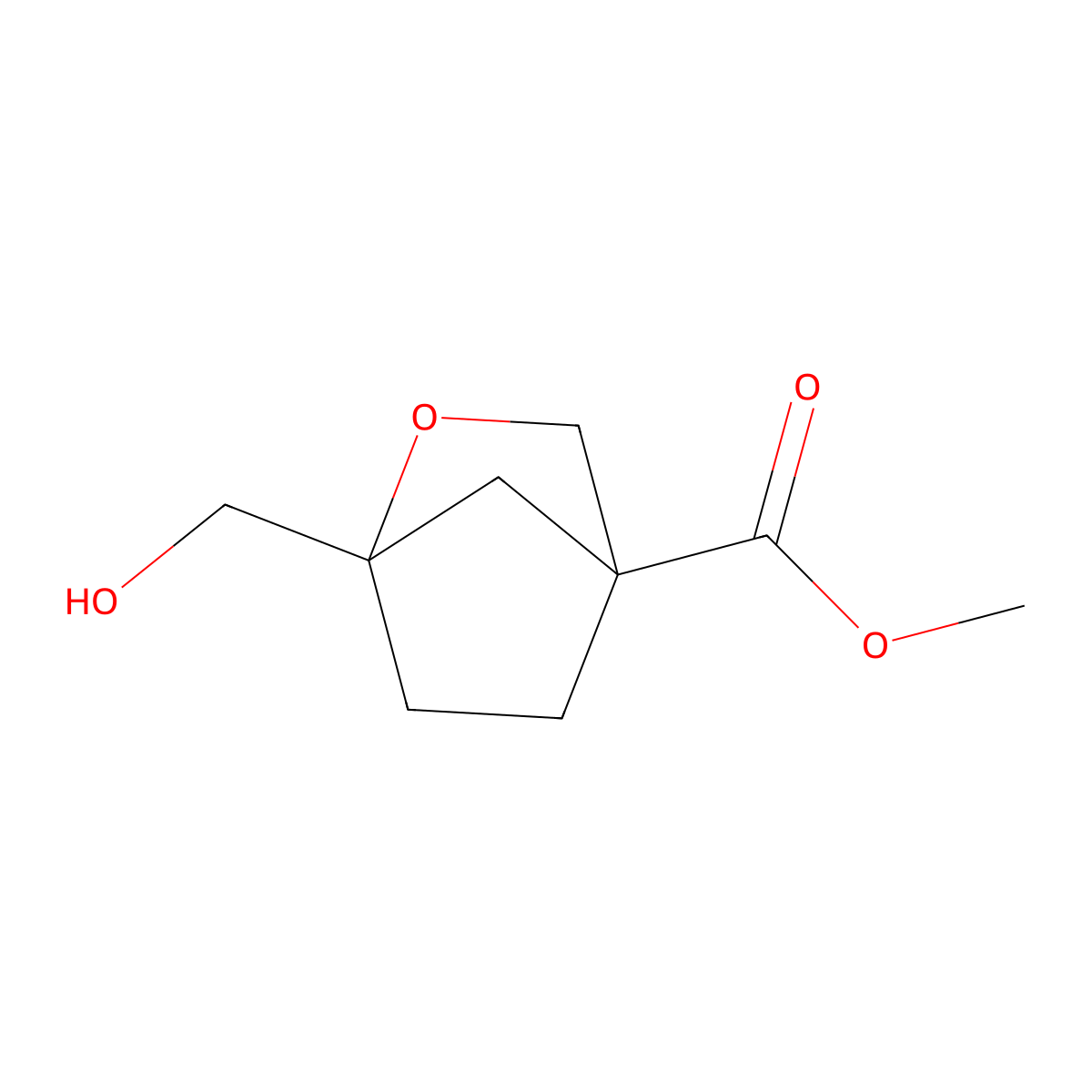 Methyl 1-(hydroxymethyl)-2-oxabicyclo(2.2.1)heptane-4-carboxylate molecular structure, CAS 2377031-02-0