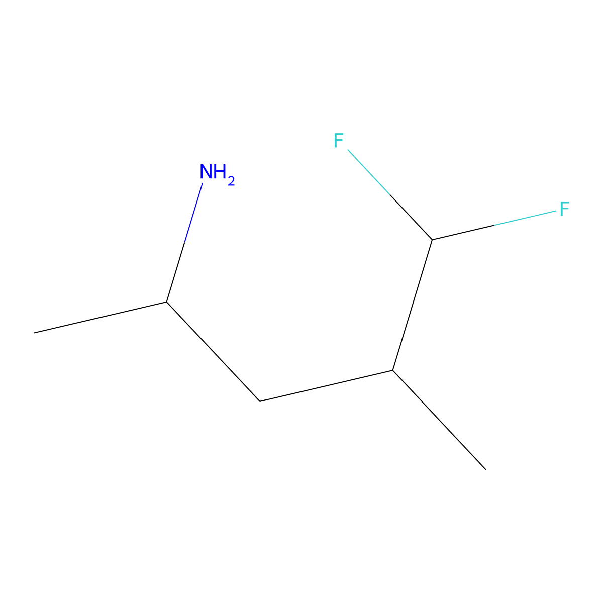 5,5-Difluoro-4-methylpentan-2-amine molecular structure, CAS 2377031-16-6