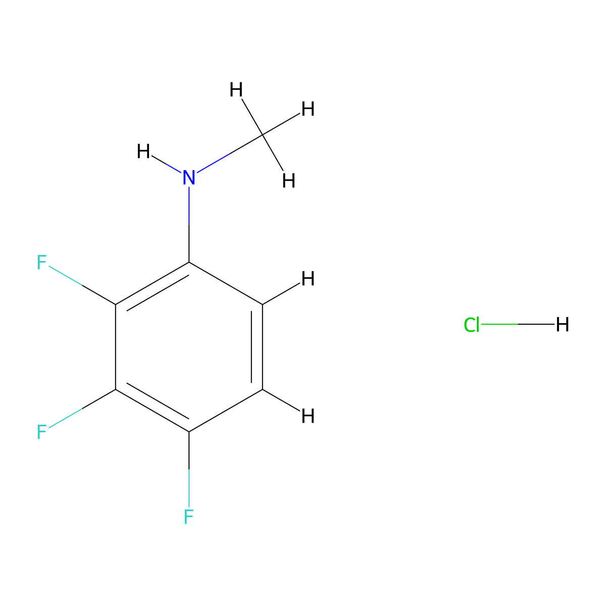 2,3,4-trifluoro-N-methylaniline hydrochloride molecular structure, CAS 2377031-17-7
