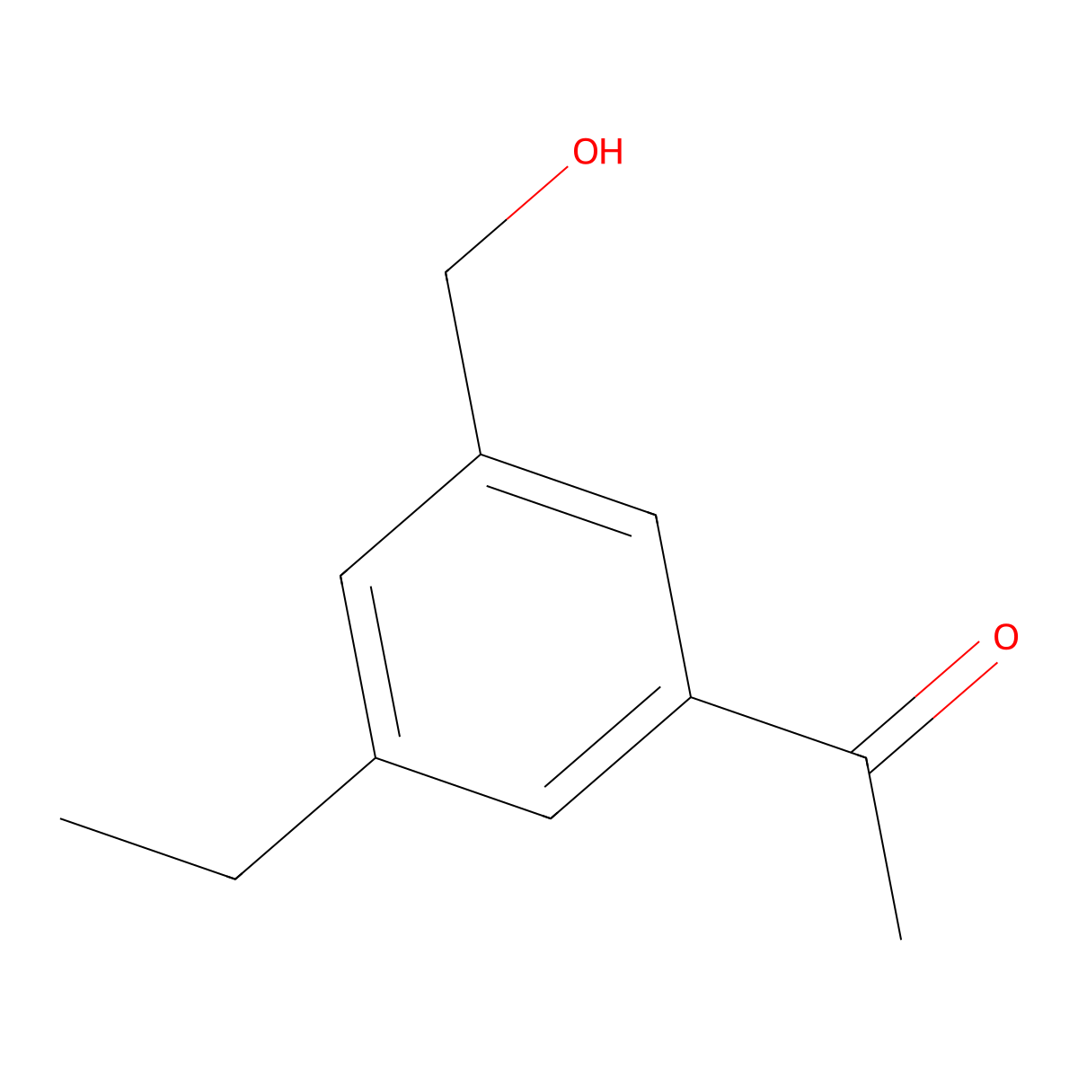 1-[3-Ethyl-5-(hydroxymethyl)phenyl]ethan-1-one molecular structure, CAS 2377031-22-4