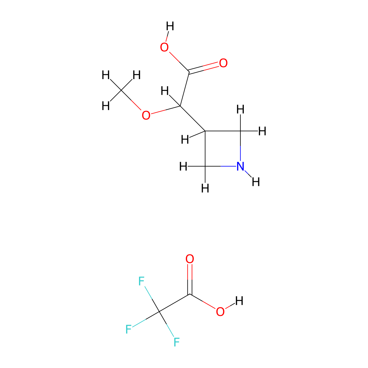 2-(Azetidin-3-yl)-2-methoxyaceticacid,trifluoroaceticacid molecular structure, CAS 2377031-29-1