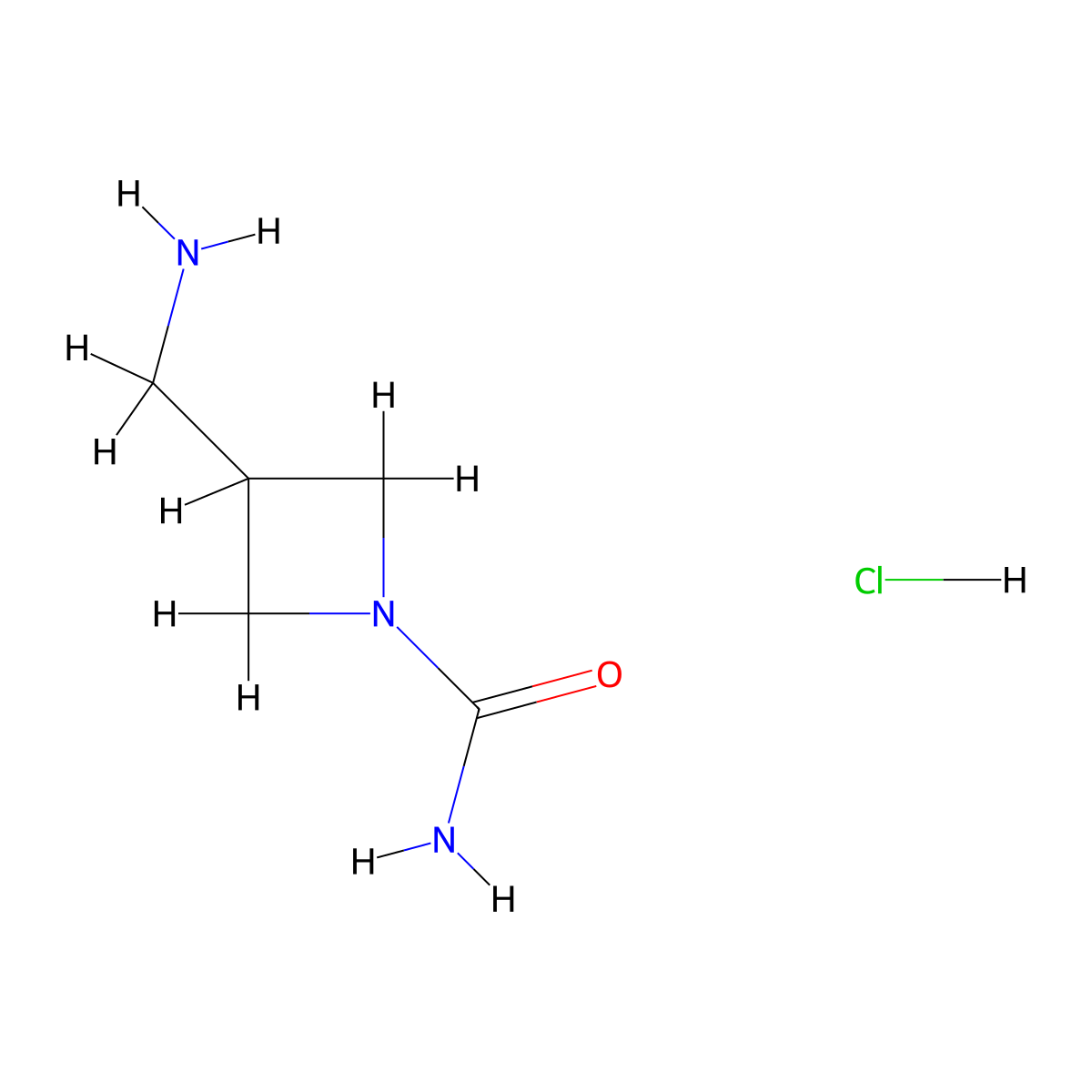 3-(Aminomethyl)azetidine-1-carboxamide hydrochloride molecular structure, CAS 2377031-34-8