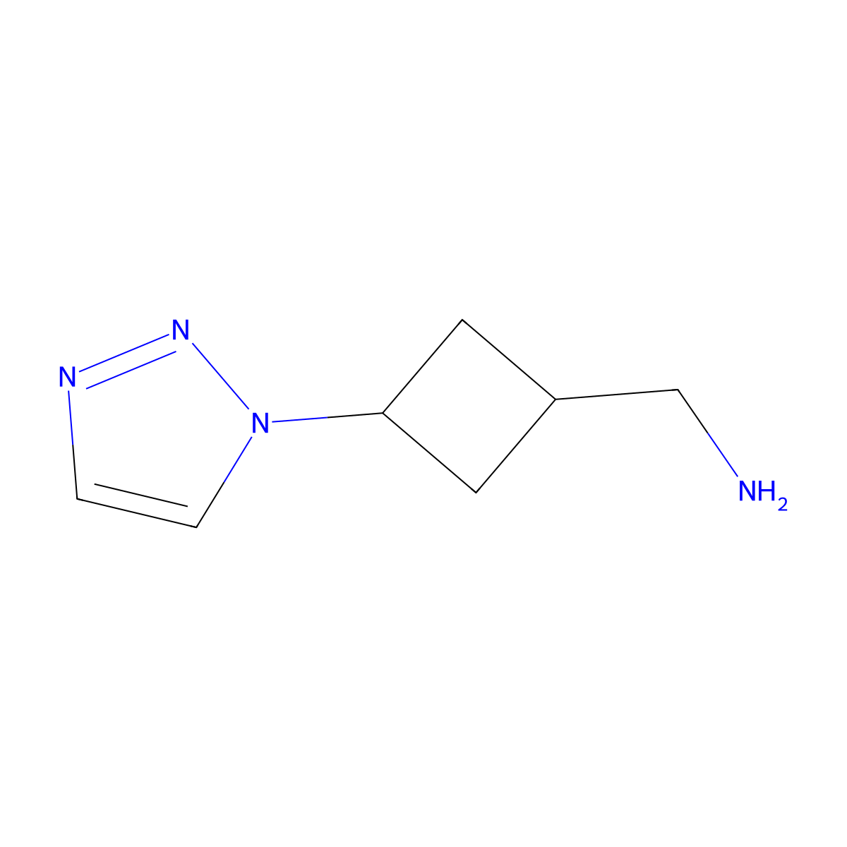 1-[3-(1H-1,2,3-triazol-1-yl)cyclobutyl]methanamine molecular structure, CAS 2377031-36-0