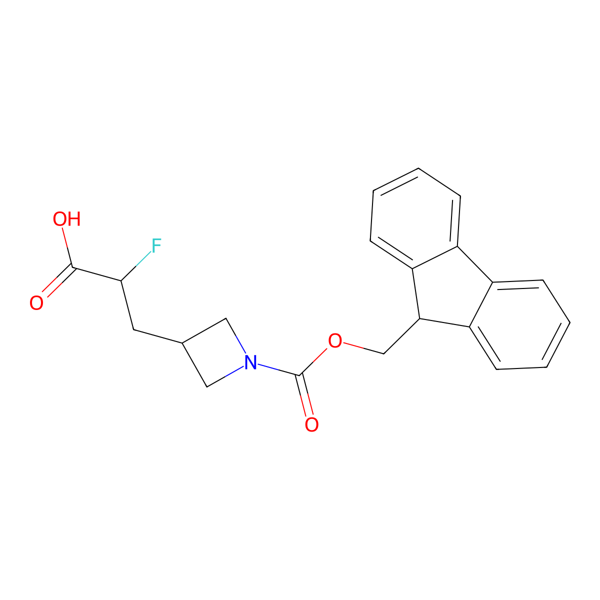 3-(1-{[(9H-fluoren-9-yl)methoxy]carbonyl}azetidin-3-yl)-2-fluoropropanoic acid molecular structure, CAS 2377031-39-3