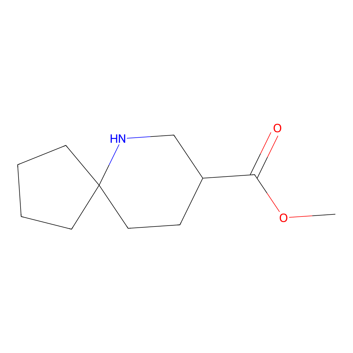 Methyl 6-azaspiro[4.5]decane-8-carboxylate molecular structure, CAS 2377031-46-2