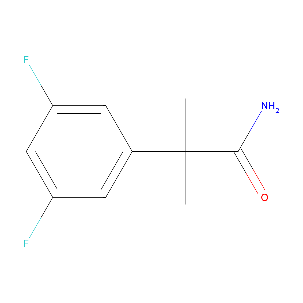 2-(3,5-Difluorophenyl)-2-methylpropanamide molecular structure, CAS 2377031-49-5