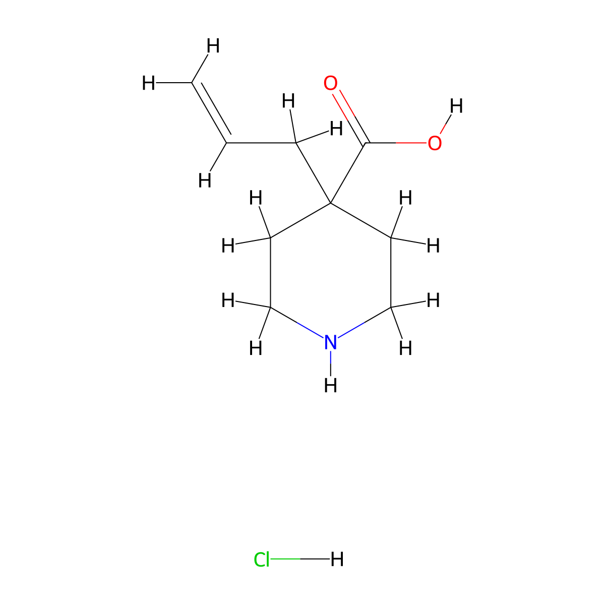 4-(Prop-2-en-1-yl)piperidine-4-carboxylic acid hydrochloride molecular structure, CAS 2377031-52-0