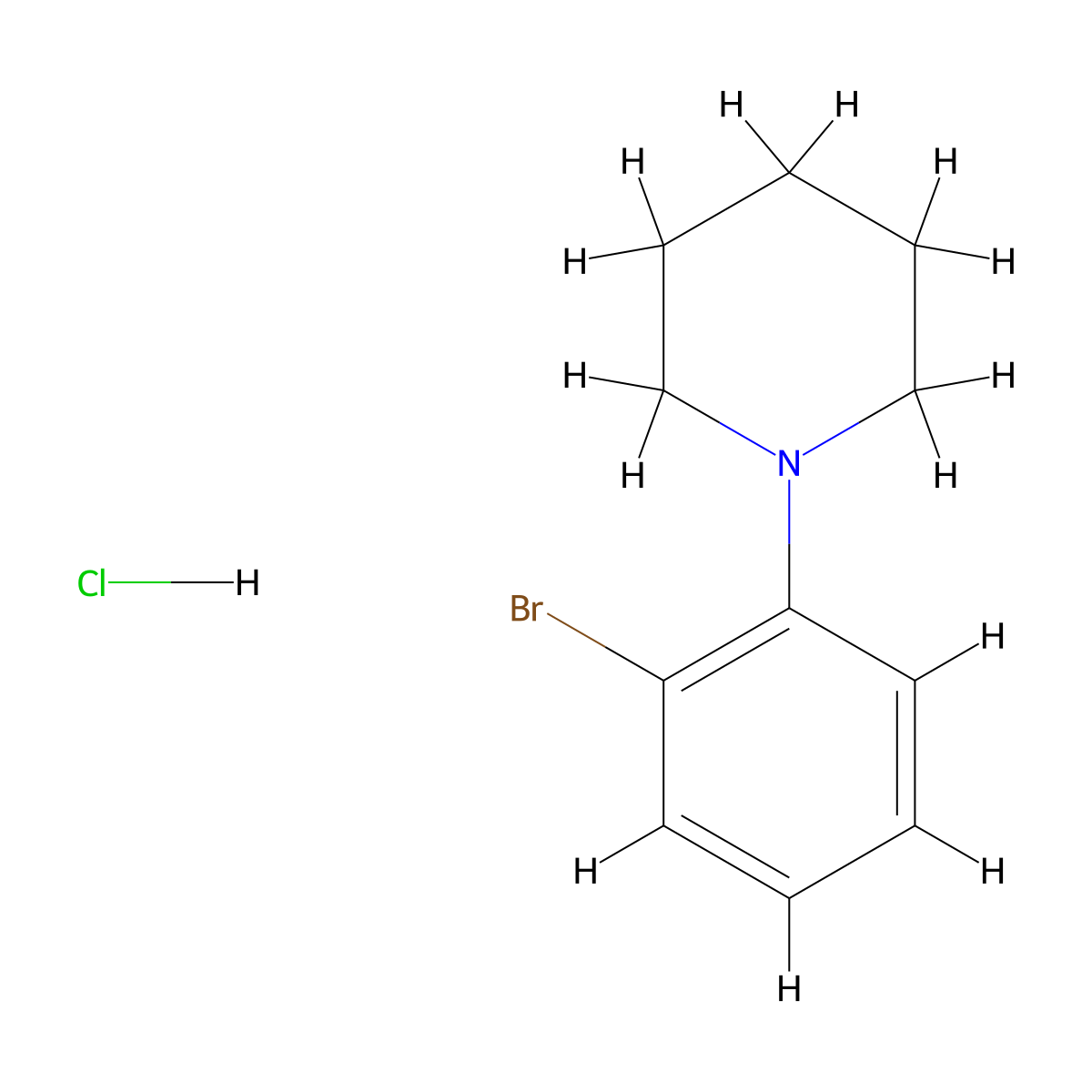 1-(2-Bromophenyl)piperidine hydrochloride molecular structure, CAS 2377031-54-2