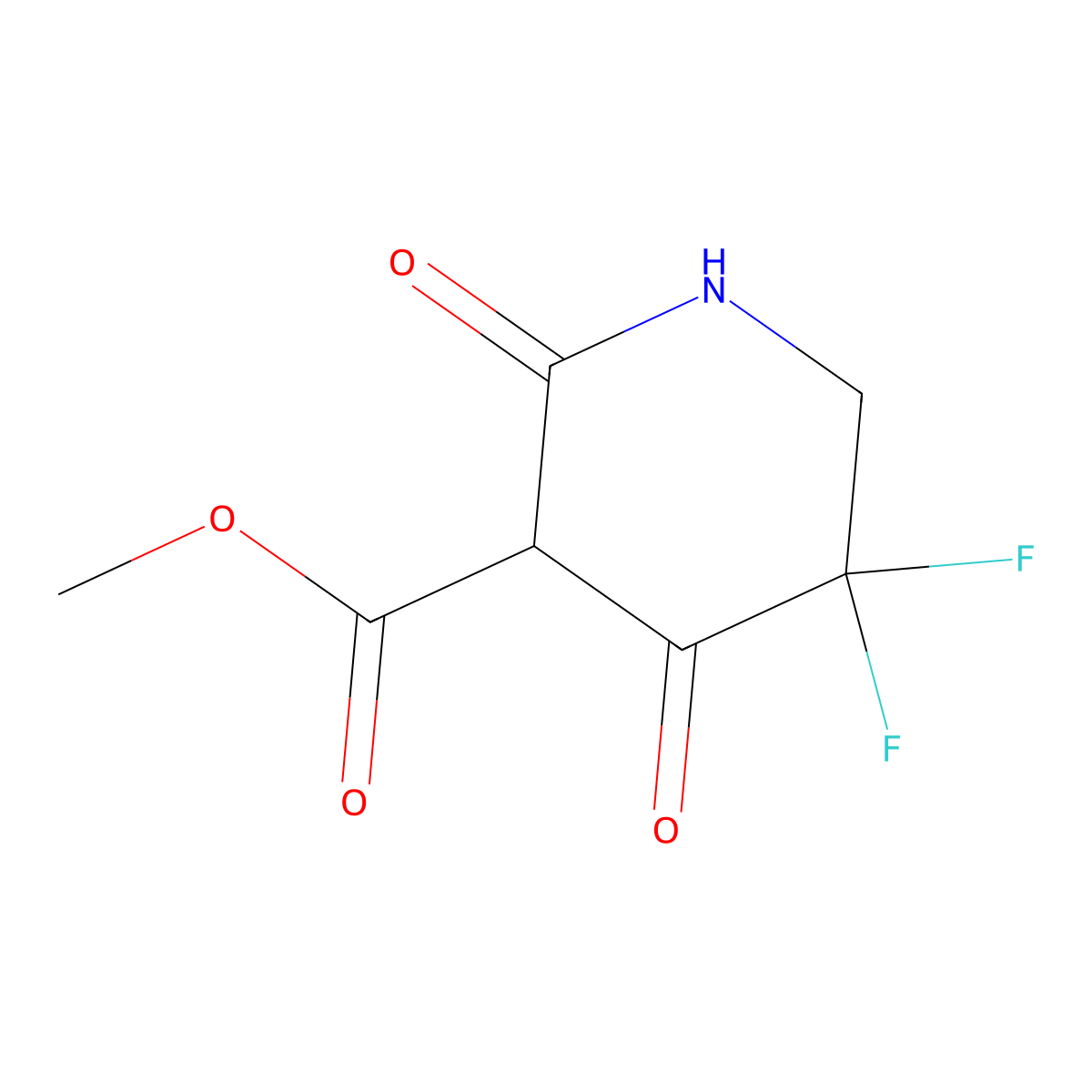 Methyl 5,5-difluoro-2,4-dioxopiperidine-3-carboxylate molecular structure, CAS 2377031-56-4