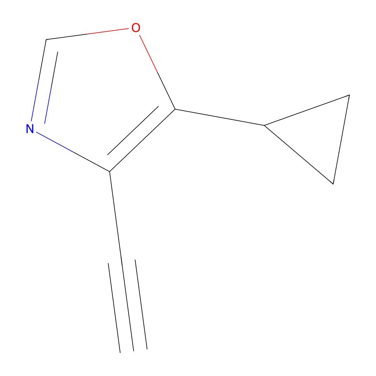 5-Cyclopropyl-4-ethynyl-1,3-oxazole molecular structure, CAS 2377031-57-5
