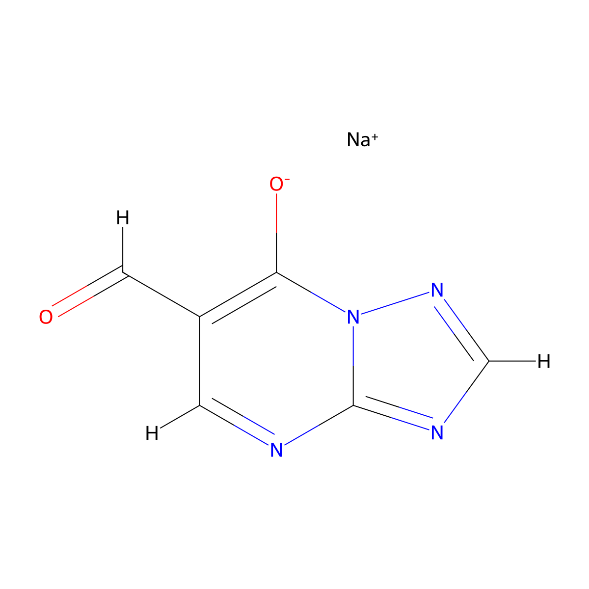 Sodium 6-formyl-[1,2,4]triazolo[1,5-a]pyrimidin-7-olate molecular structure, CAS 2377031-62-2