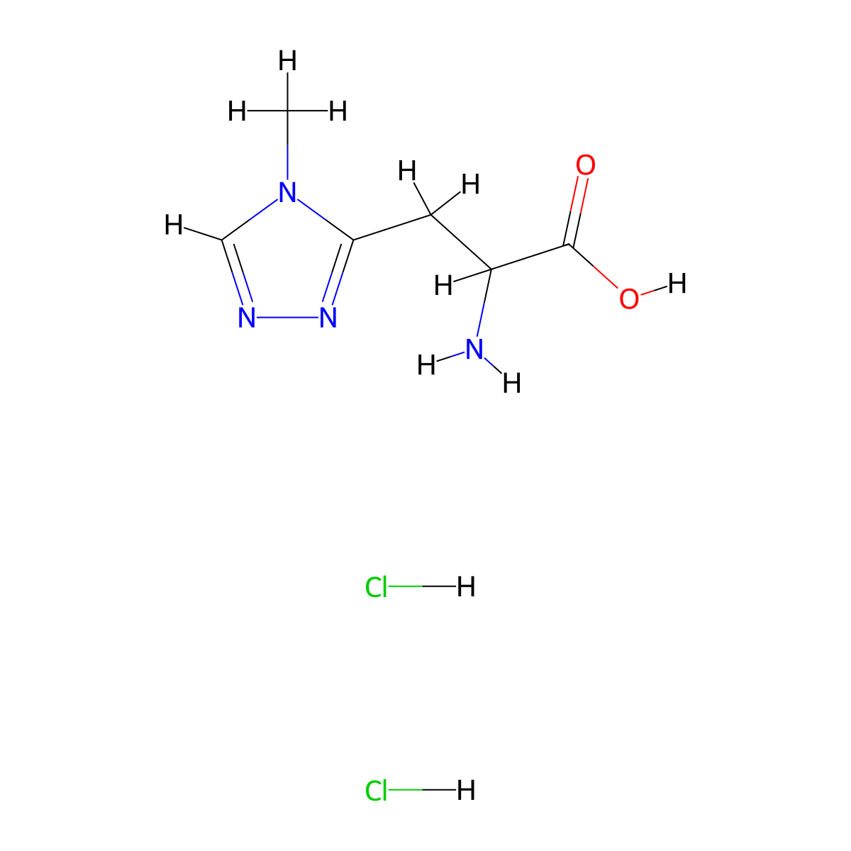 2-amino-3-(4-methyl-4H-1,2,4-triazol-3-yl)propanoic acid dihydrochloride molecular structure, CAS 2377031-79-1