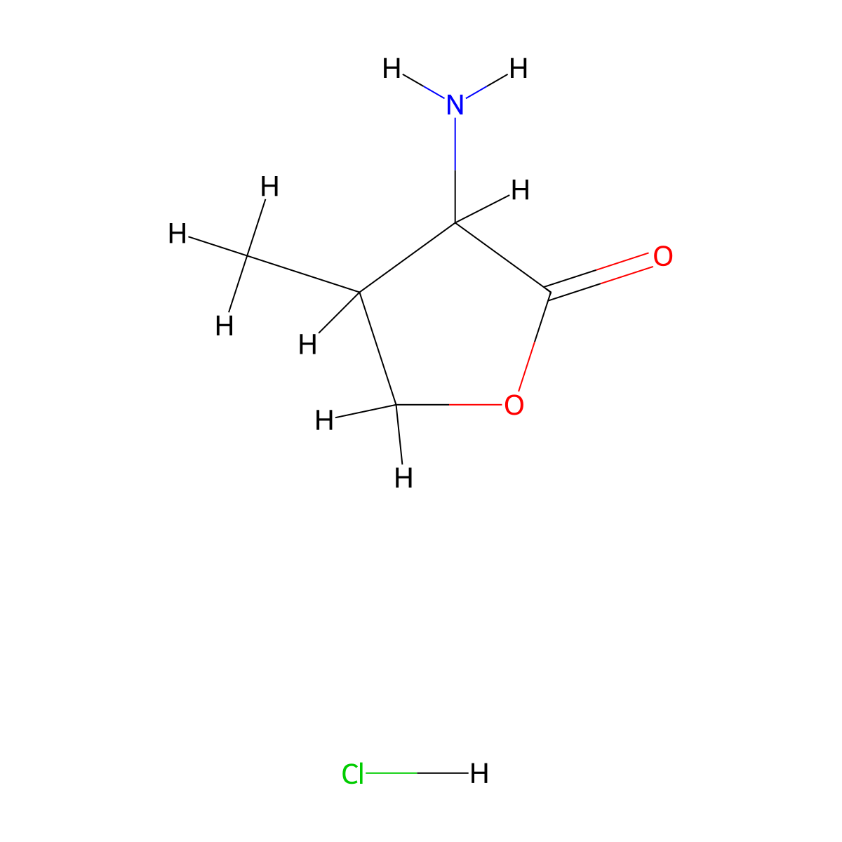 3-Amino-4-methyloxolan-2-one hydrochloride molecular structure, CAS 2377031-83-7
