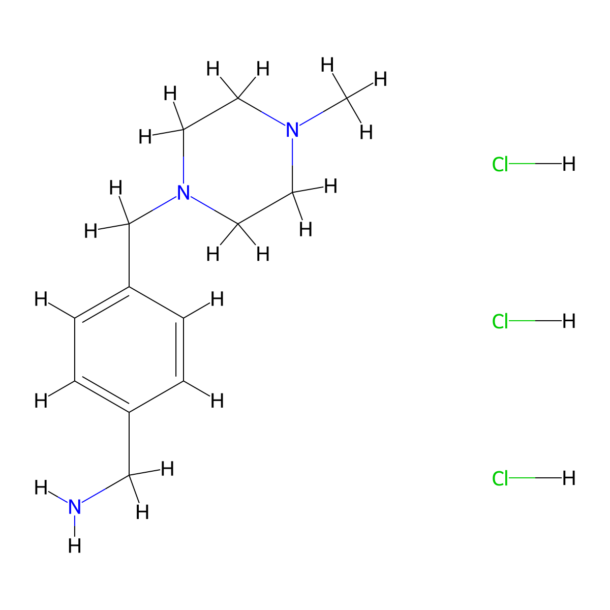 {4-[(4-Methylpiperazin-1-yl)methyl]phenyl}methanamine trihydrochloride molecular structure, CAS 2377031-88-2