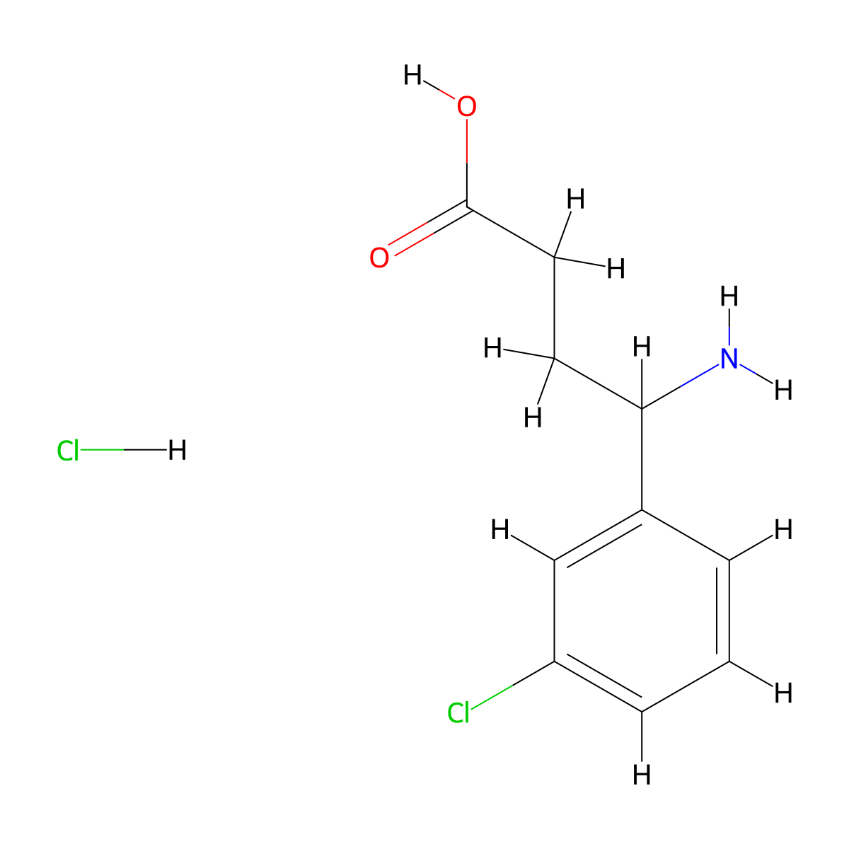 4-Amino-4-(3-chlorophenyl)butanoic acid hydrochloride molecular structure, CAS 2377031-93-9