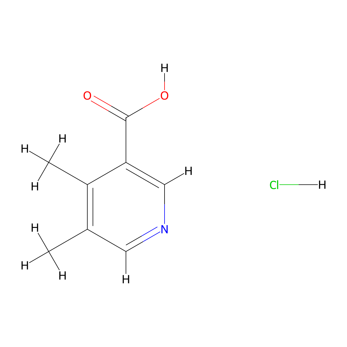 4,5-Dimethylpyridine-3-carboxylic acid hydrochloride molecular structure, CAS 2377032-00-1