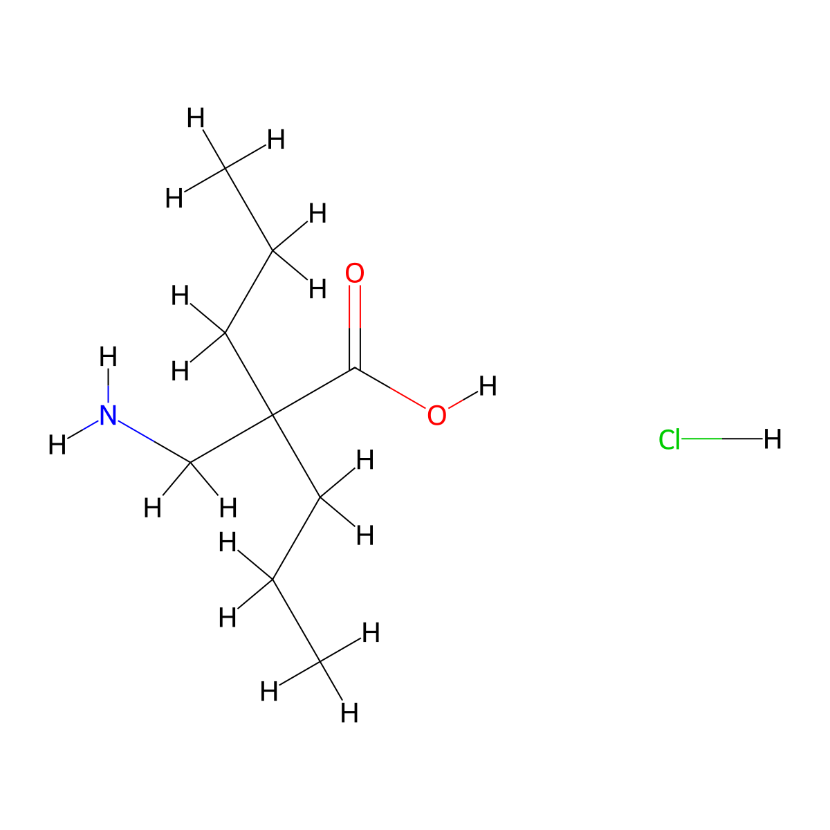 2-(Aminomethyl)-2-propylpentanoic acid hydrochloride molecular structure, CAS 2377032-03-4