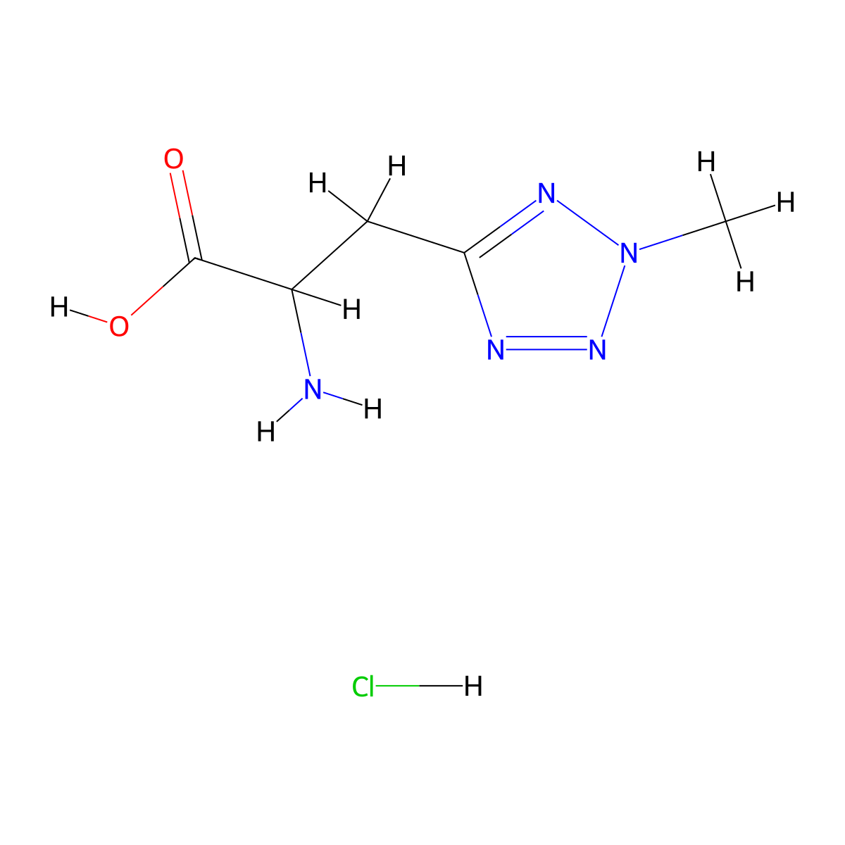 2-amino-3-(2-methyl-2H-1,2,3,4-tetrazol-5-yl)propanoic acid hydrochloride molecular structure, CAS 2377032-05-6