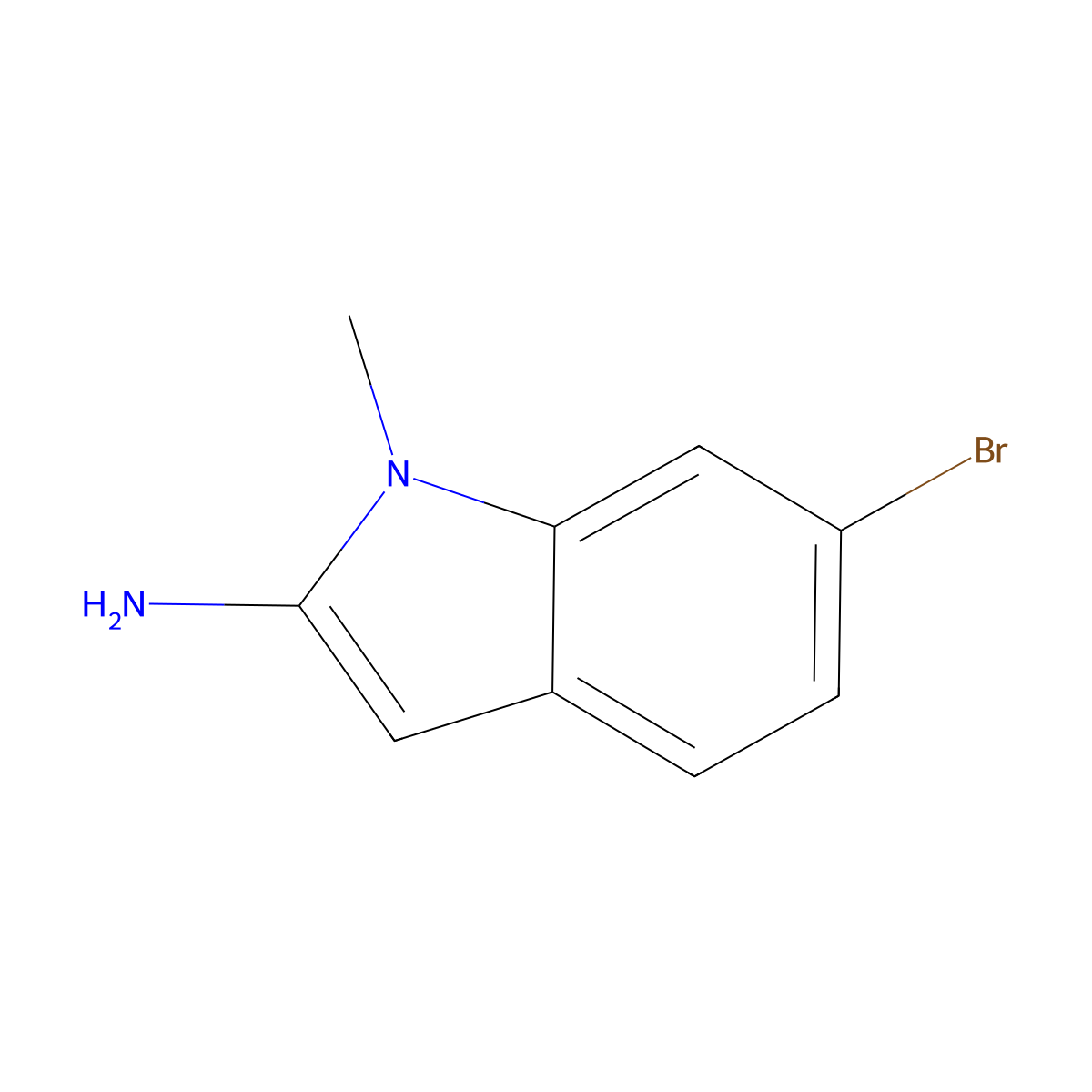 6-bromo-1-methyl-1H-indol-2-amine molecular structure, CAS 2377032-06-7