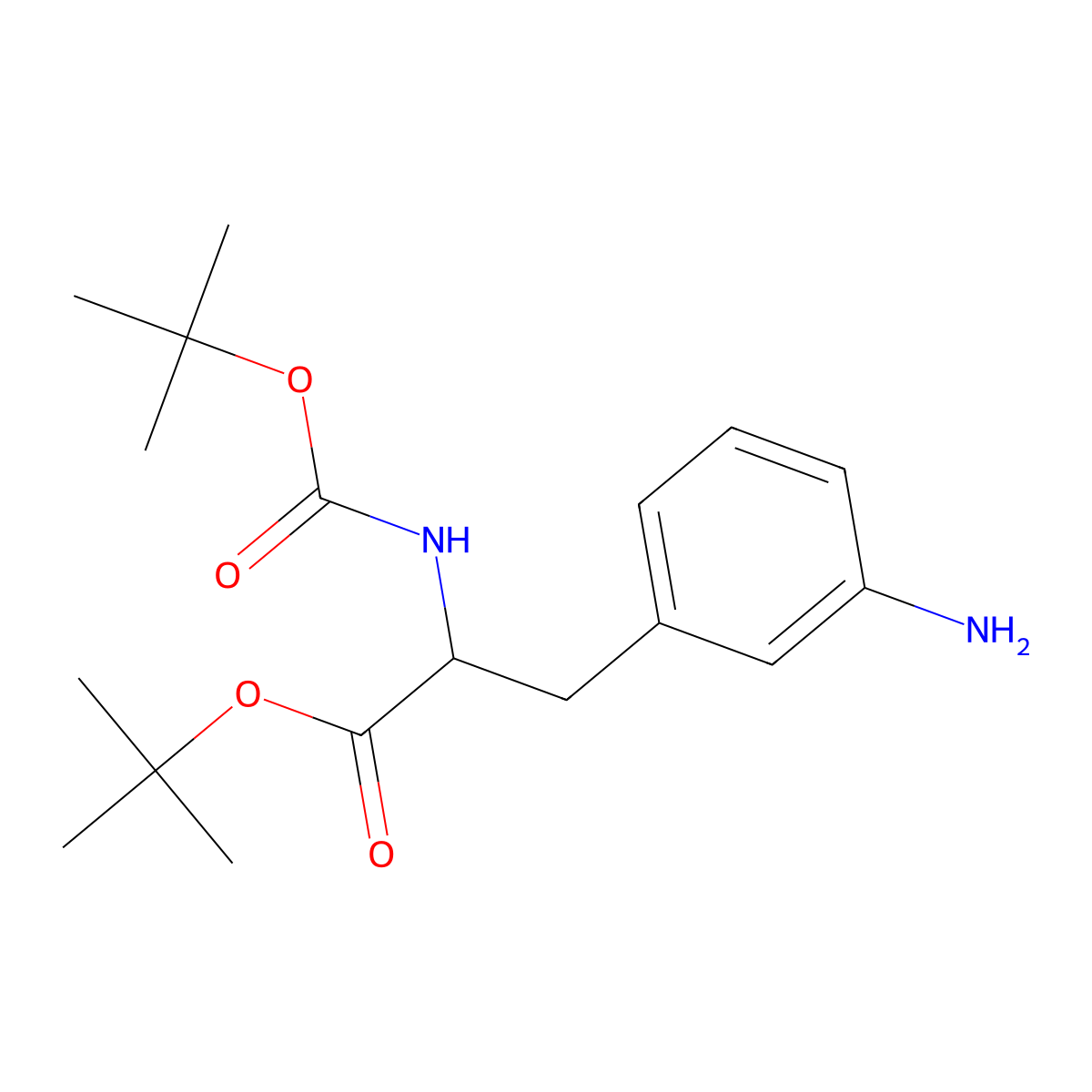 Tert-butyl 3-(3-aminophenyl)-2-{[(tert-butoxy)carbonyl]amino}propanoate molecular structure, CAS 2377032-07-8
