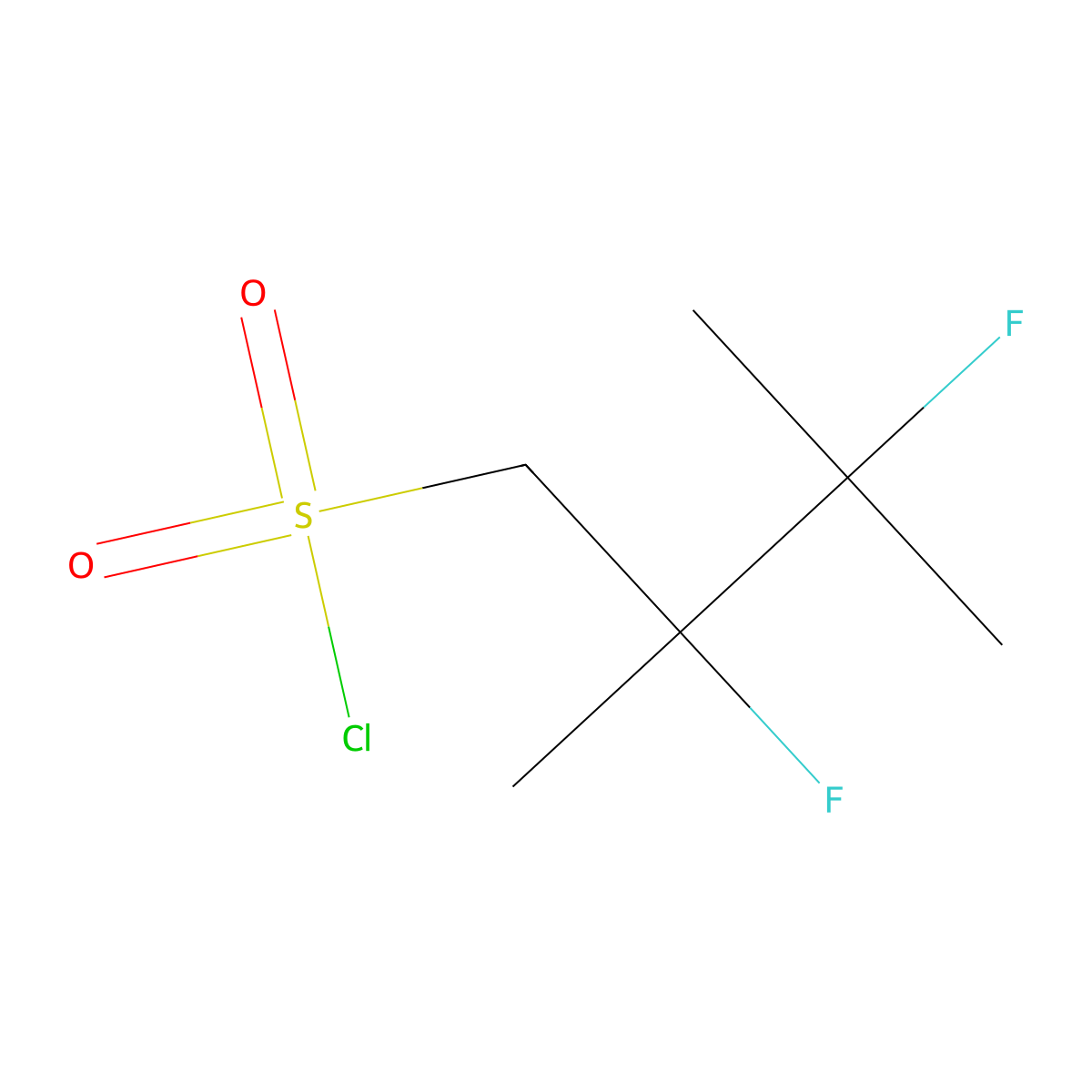 2,3-Difluoro-2,3-dimethylbutane-1-sulfonylchloride molecular structure, CAS 2377032-08-9