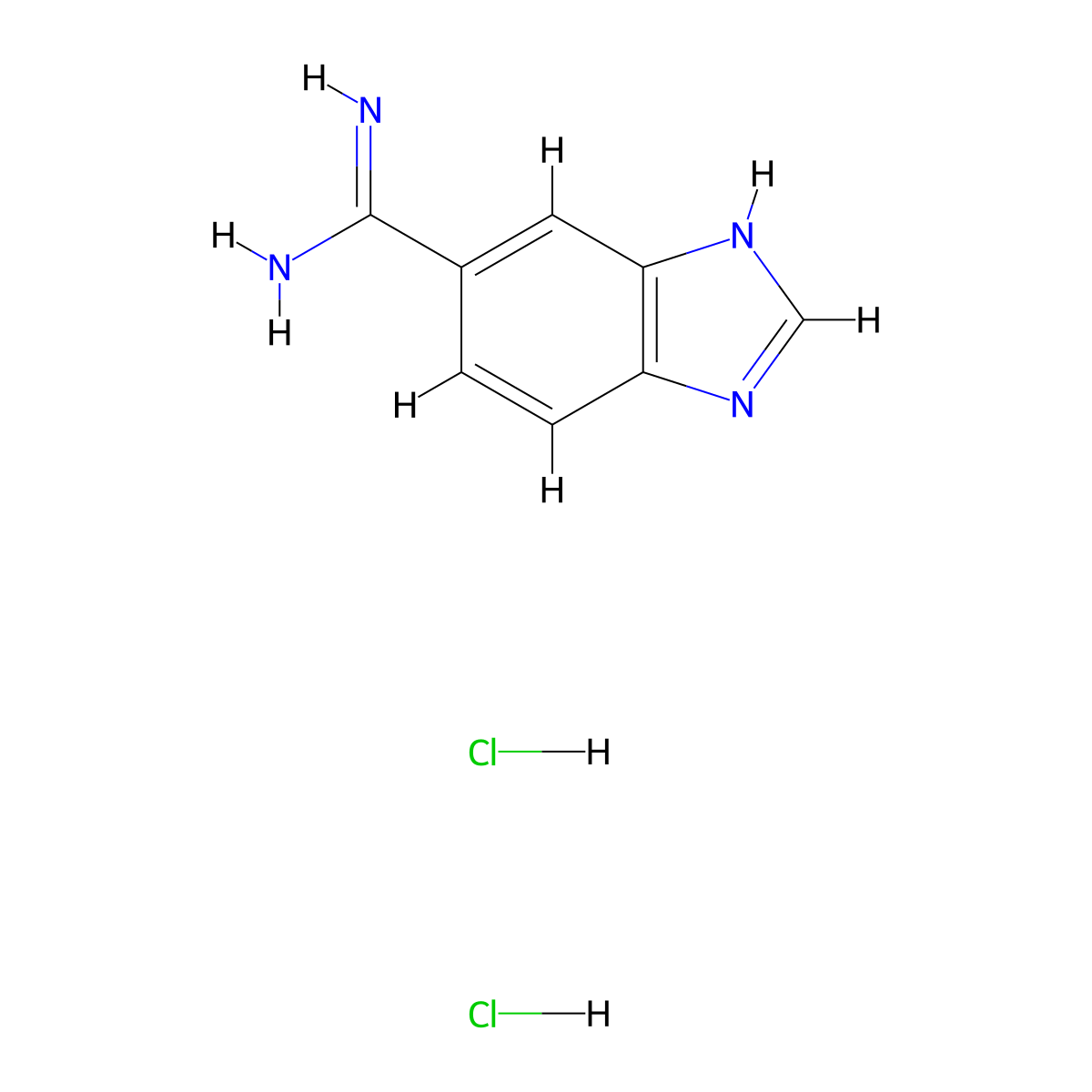 1H-1,3-benzodiazole-5-carboximidamide dihydrochloride molecular structure, CAS 2377032-14-7