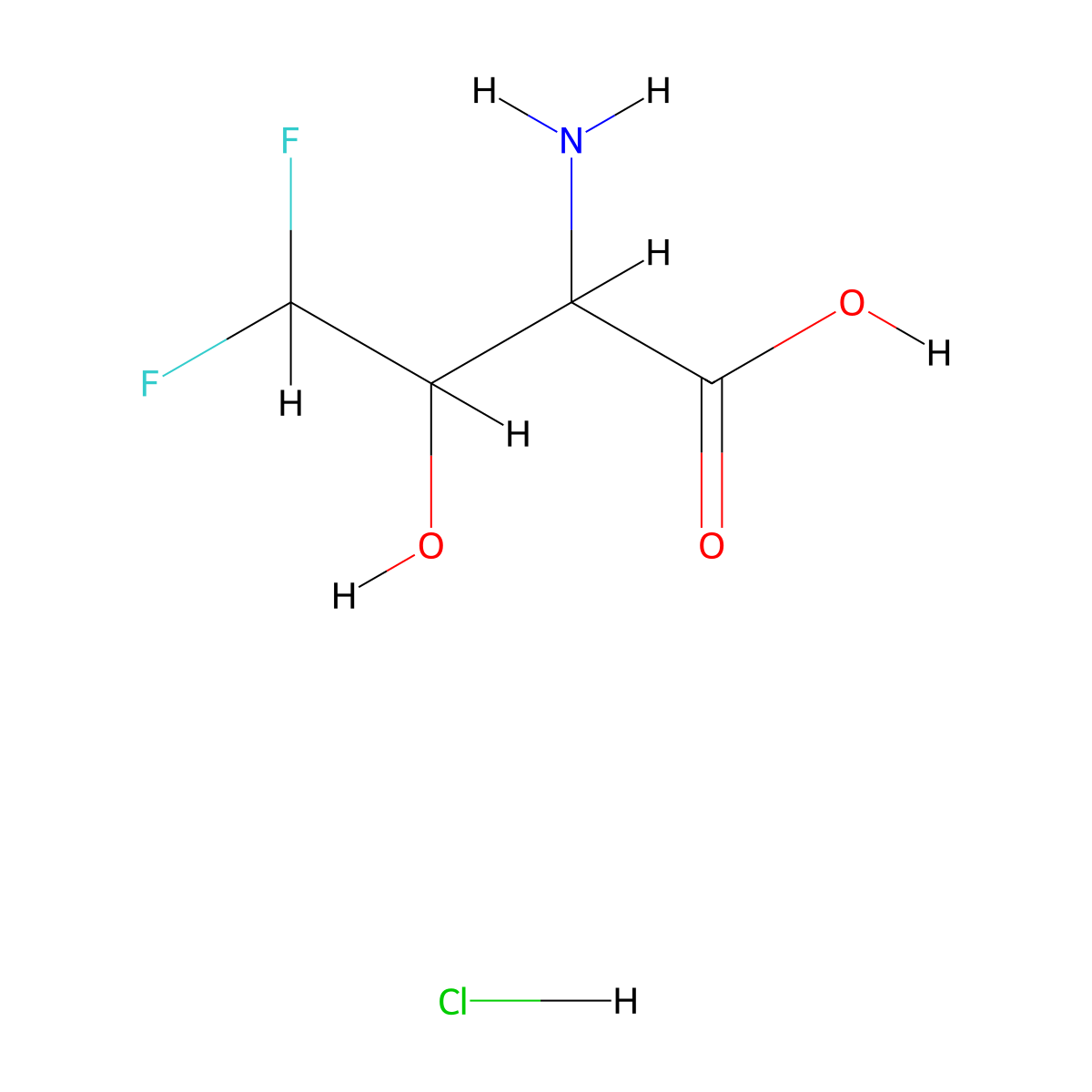 2-Amino-4,4-difluoro-3-hydroxybutanoic acid hydrochloride molecular structure, CAS 2377032-19-2