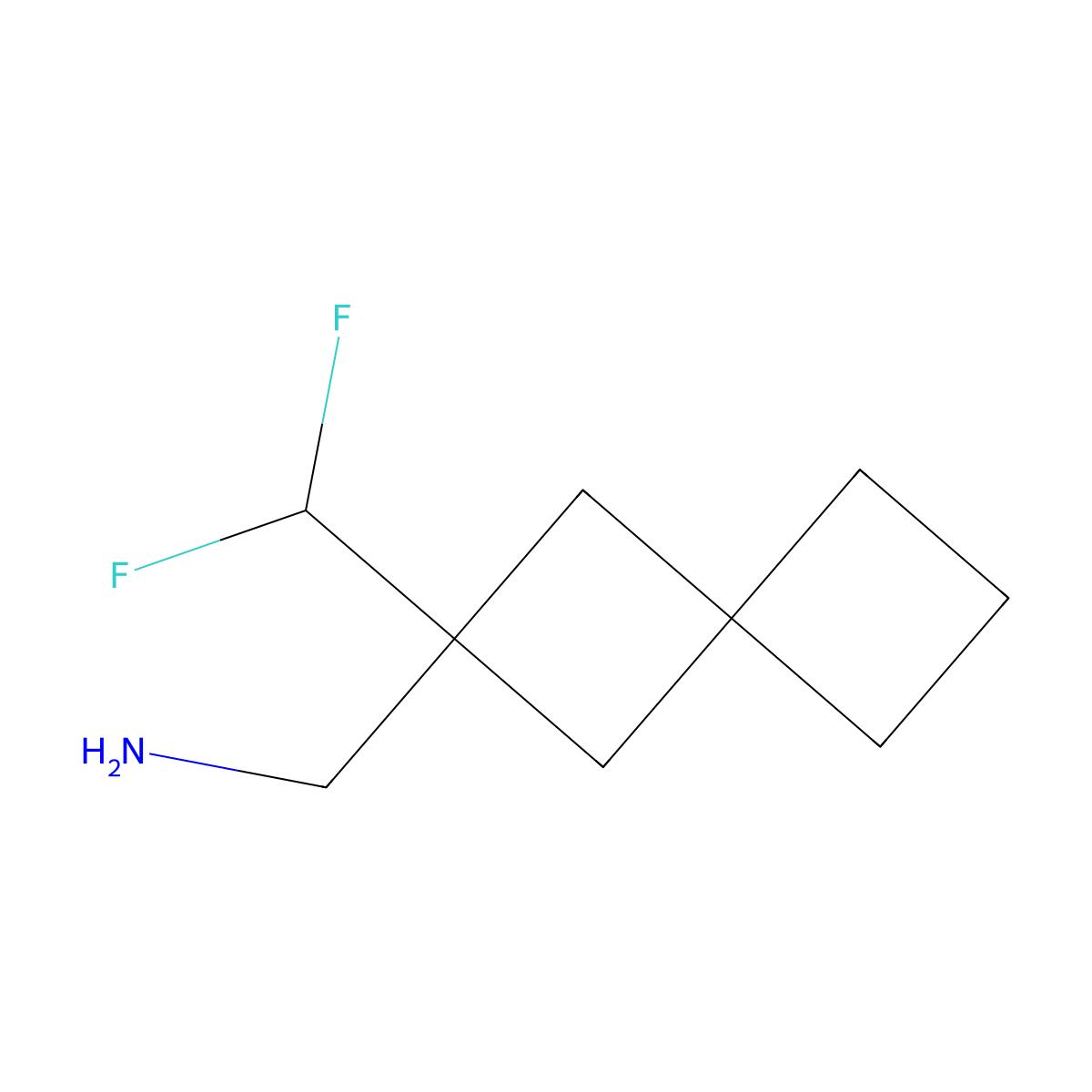 1-[2-(Difluoromethyl)spiro[3.3]heptan-2-yl]methanamine molecular structure, CAS 2377032-21-6