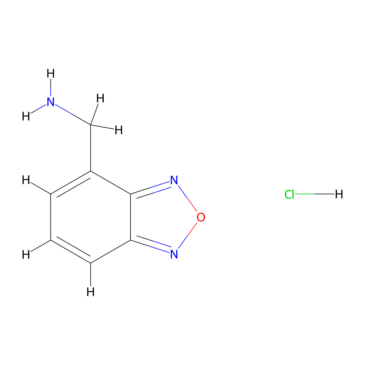 (2,1,3-Benzoxadiazol-4-yl)methanamine hydrochloride molecular structure, CAS 2377032-25-0