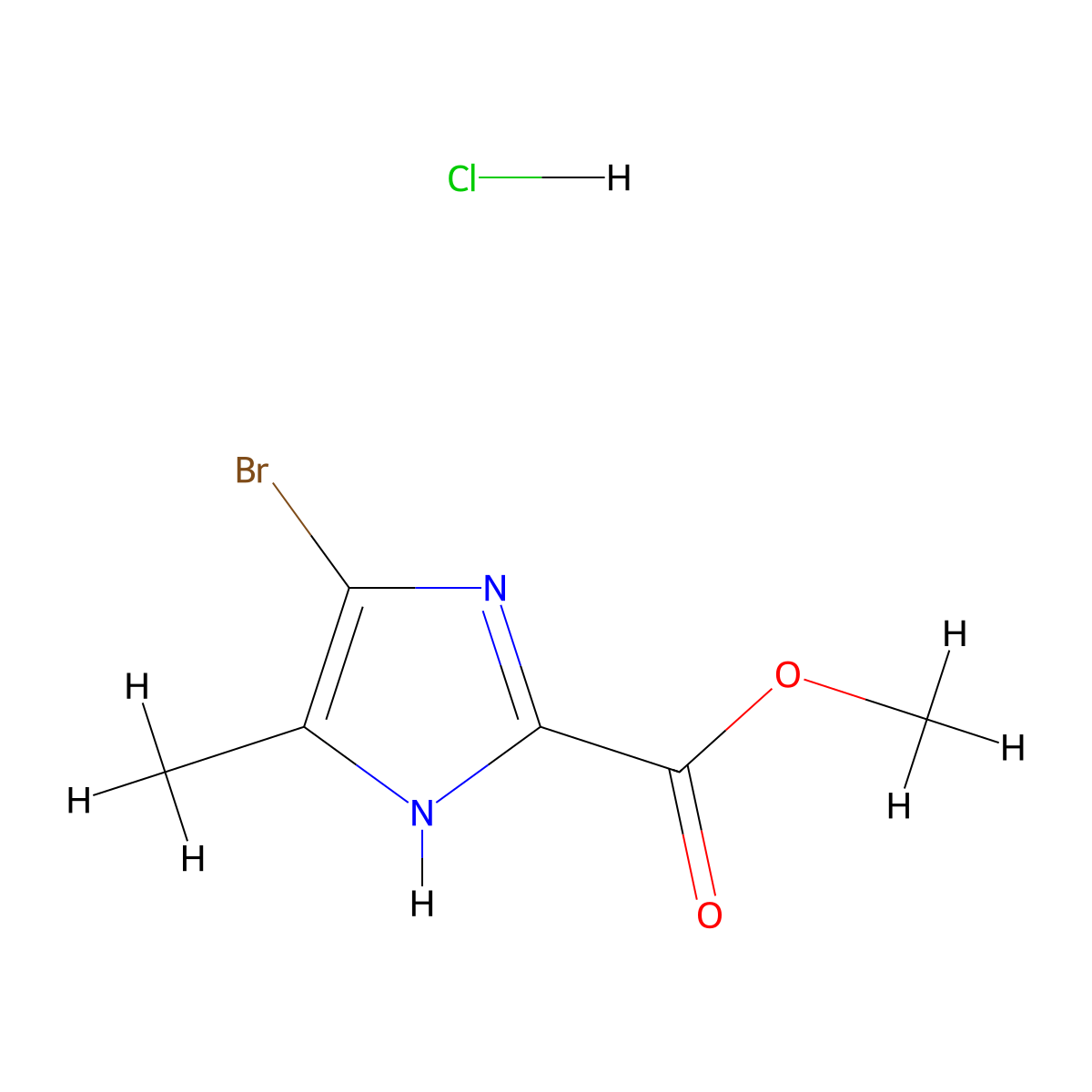 Methyl 4-bromo-5-methyl-1H-imidazole-2-carboxylate hydrochloride molecular structure, CAS 2377032-27-2