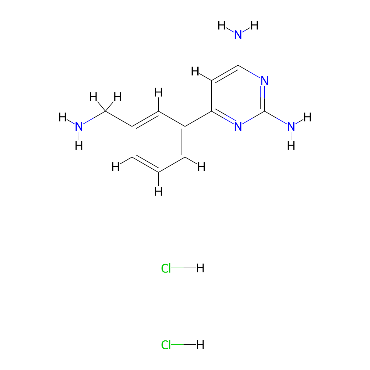 6-[3-(Aminomethyl)phenyl]pyrimidine-2,4-diamine dihydrochloride molecular structure, CAS 2377032-30-7