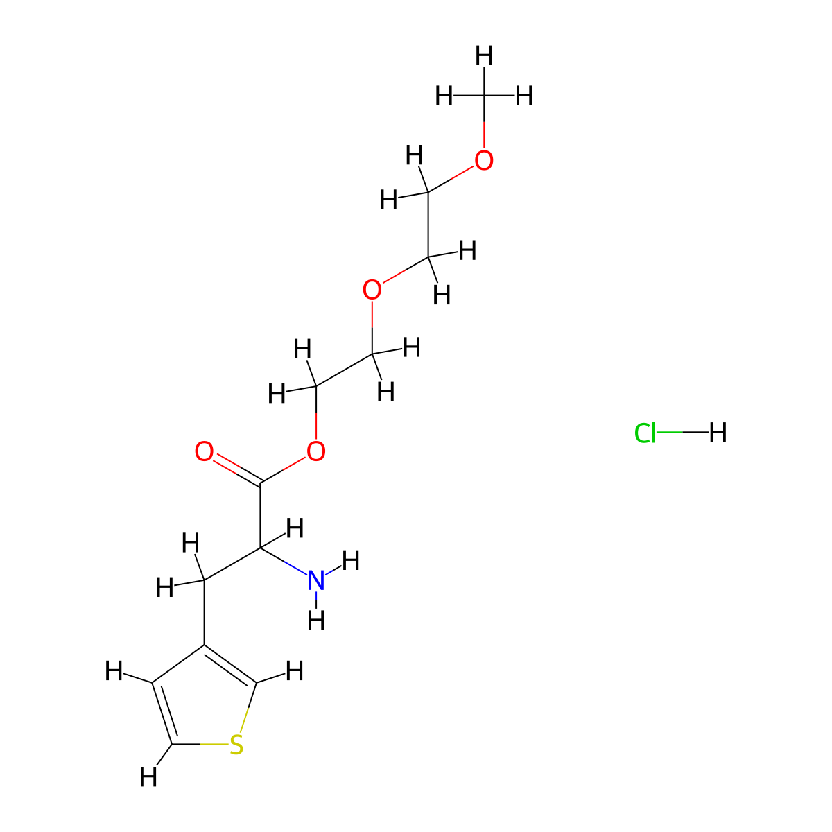 2-(2-Methoxyethoxy)ethyl 2-amino-3-(thiophen-3-yl)propanoate hydrochloride molecular structure, CAS 2377032-34-1