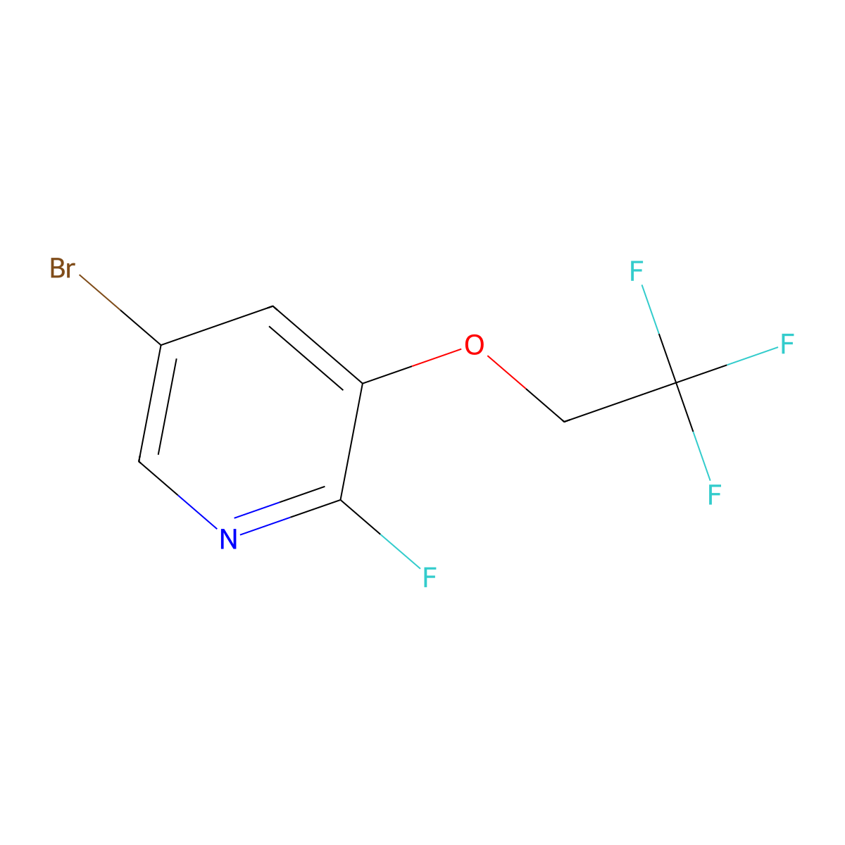 5-Bromo-2-fluoro-3-(2,2,2-trifluoroethoxy)pyridine molecular structure, CAS 2377032-36-3