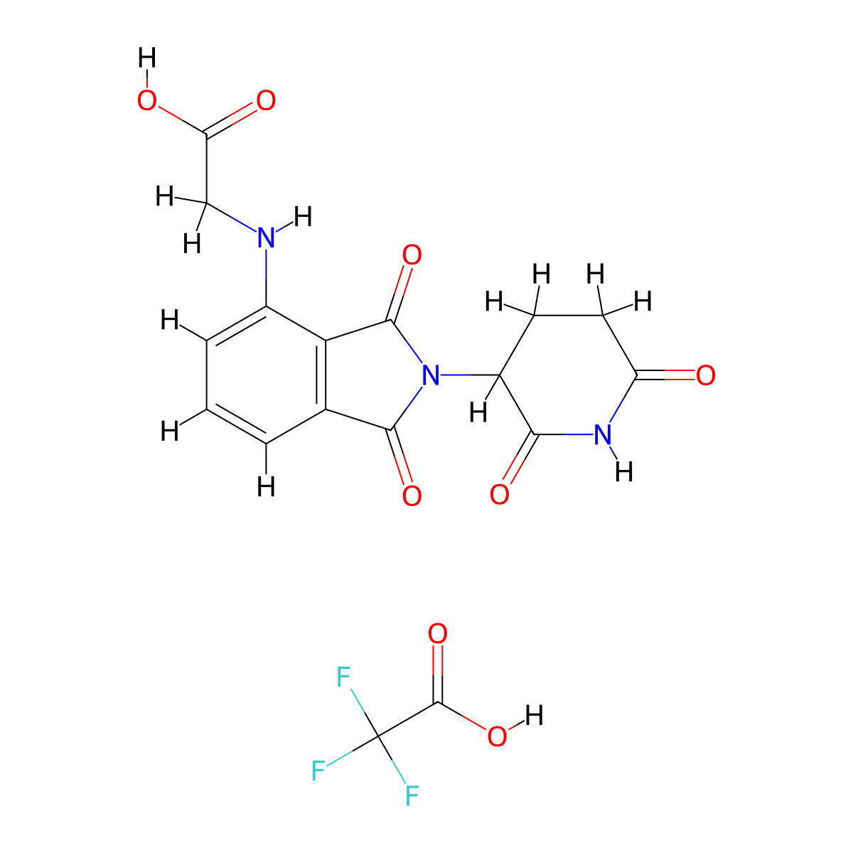 2-{[2-(2,6-Dioxopiperidin-3-yl)-1,3-dioxo-2,3-dihydro-1H-isoindol-4-yl]amino}acetic acid, trifluoroacetic acid molecular structure, CAS 2377032-39-6