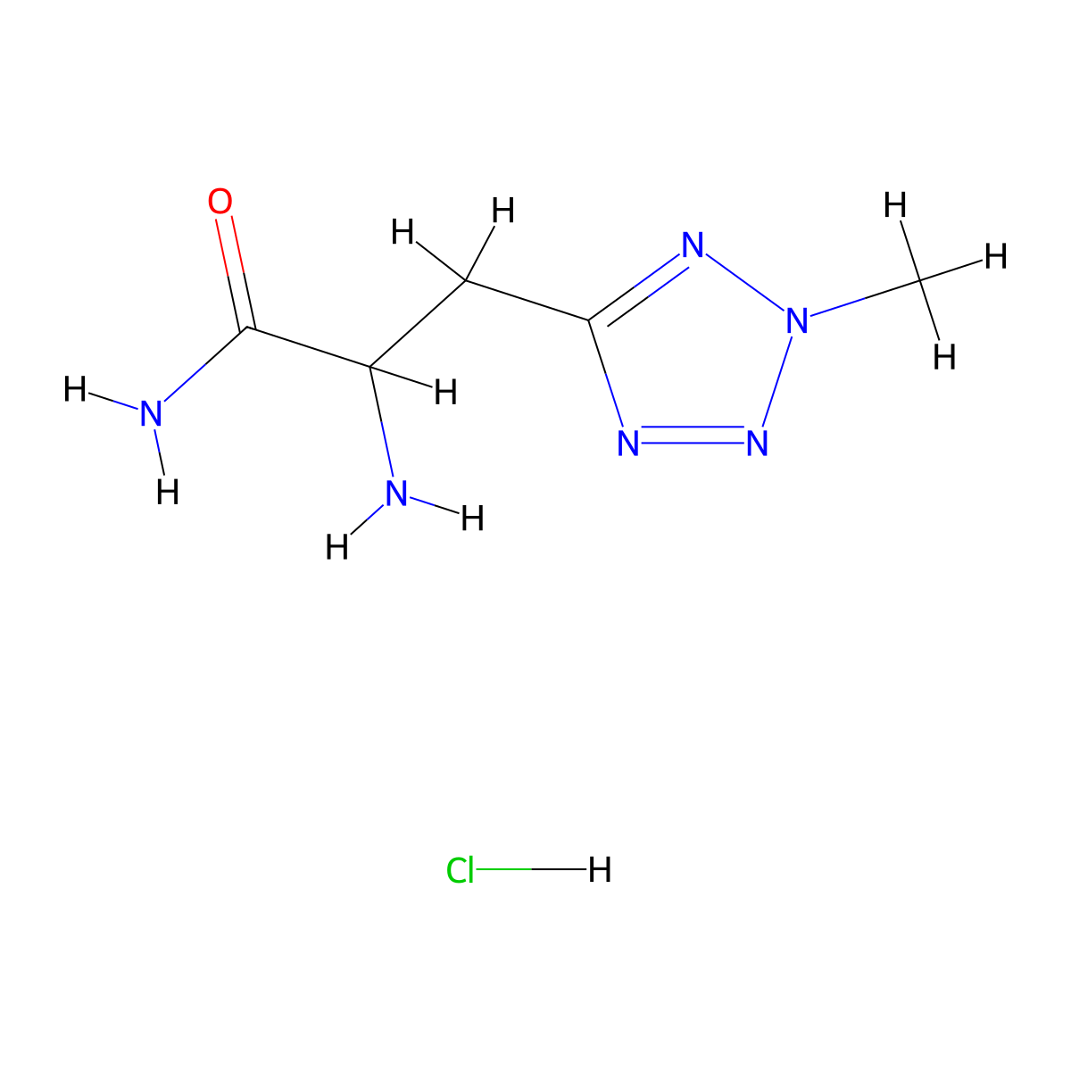 2-amino-3-(2-methyl-2H-1,2,3,4-tetrazol-5-yl)propanamide hydrochloride molecular structure, CAS 2377032-53-4