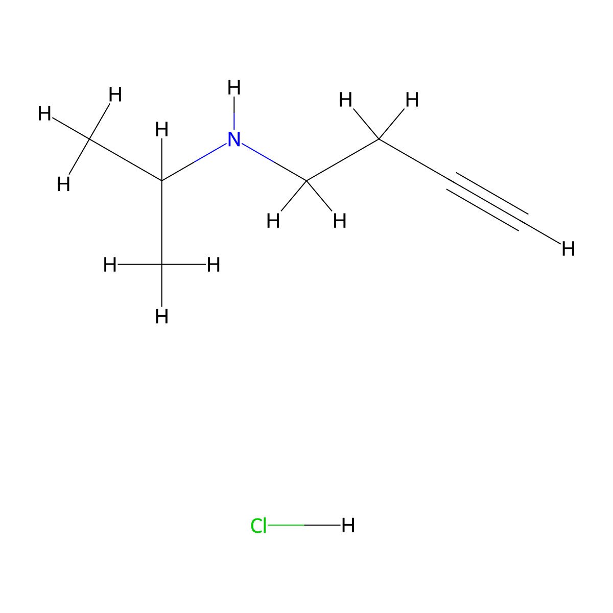 (But-3-yn-1-yl)(propan-2-yl)amine hydrochloride molecular structure, CAS 2377032-54-5