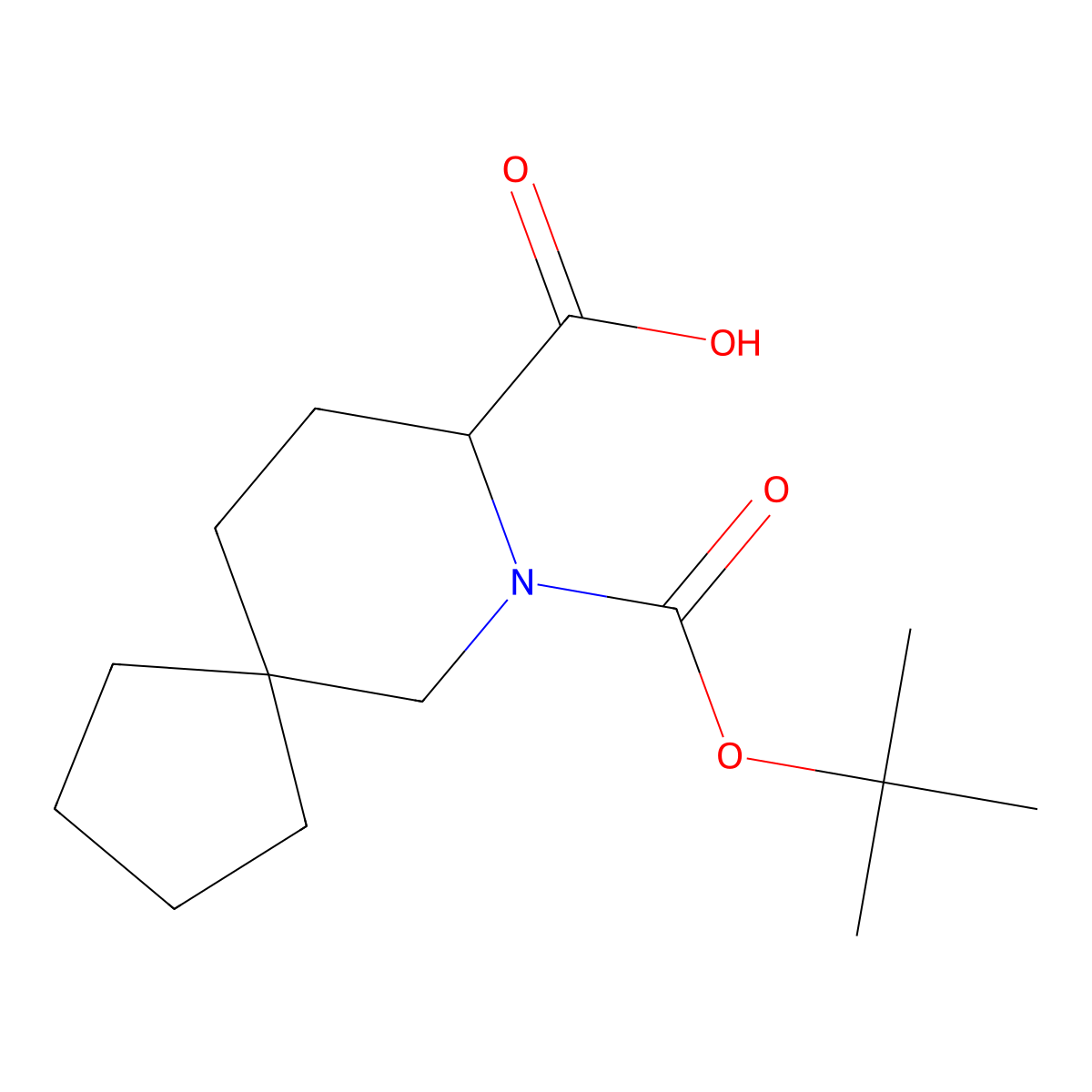 7-[(Tert-butoxy)carbonyl]-7-azaspiro[4.5]decane-8-carboxylic acid molecular structure, CAS 2377032-55-6