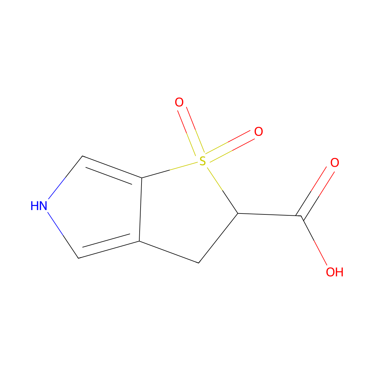 1,1-Dioxo-3,5-dihydro-2H-thieno[2,3-c]pyrrole-2-carboxylic acid molecular structure, CAS 2377032-57-8